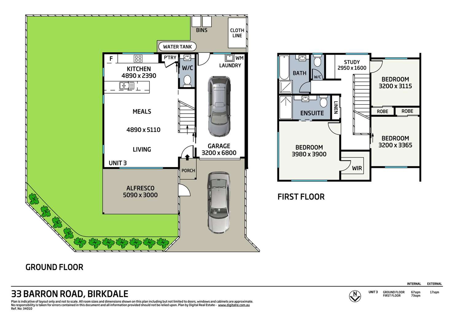 Floorplan of Homely townhouse listing, 3/33 Barron Road, Birkdale QLD 4159