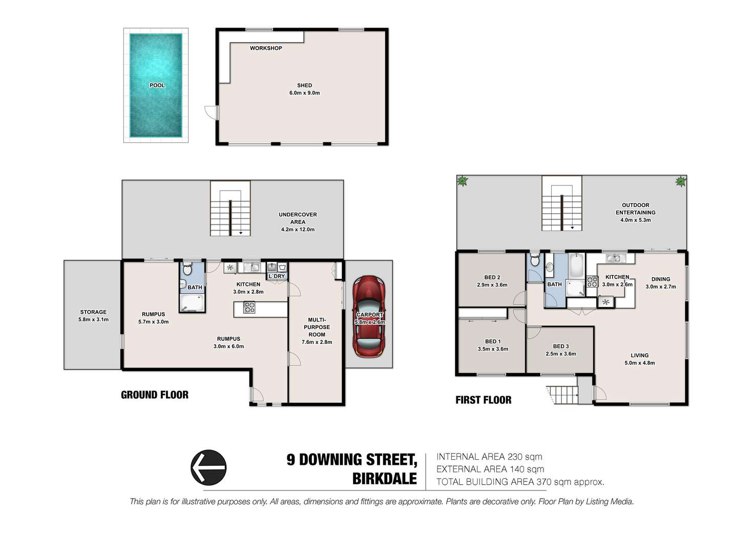 Floorplan of Homely house listing, 9 Downing Street, Birkdale QLD 4159
