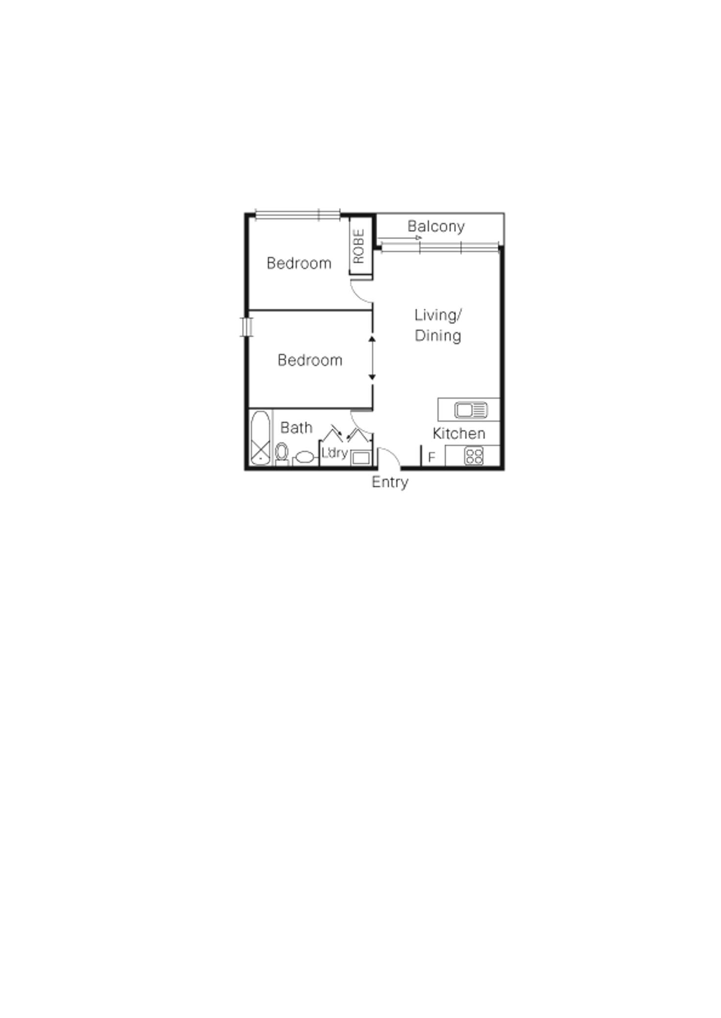 Floorplan of Homely apartment listing, 202/70 Speakman Street, Kensington VIC 3031