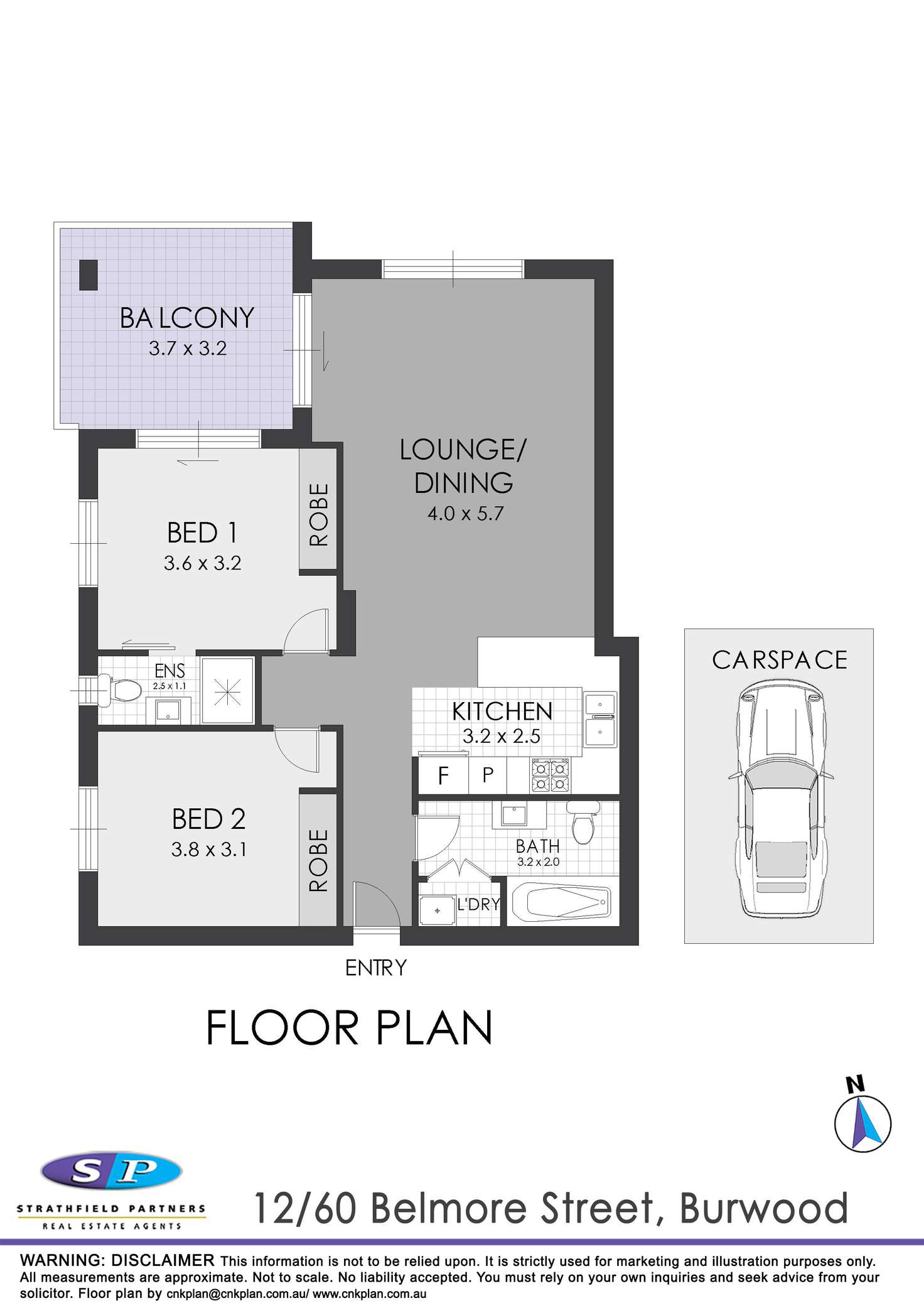 Floorplan of Homely apartment listing, 12/60 Belmore Street, Burwood NSW 2134