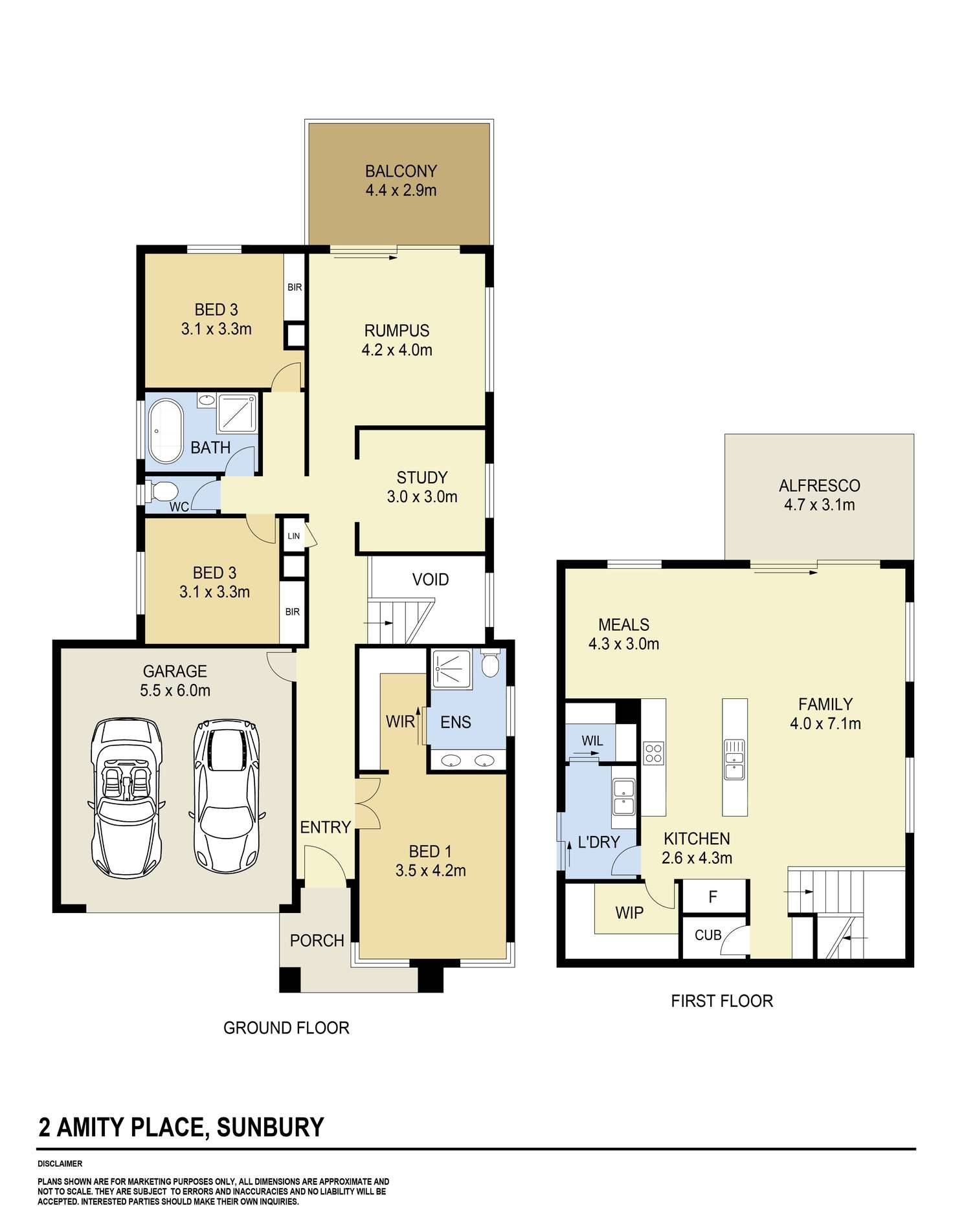 Floorplan of Homely house listing, 2 Amity Place, Sunbury VIC 3429