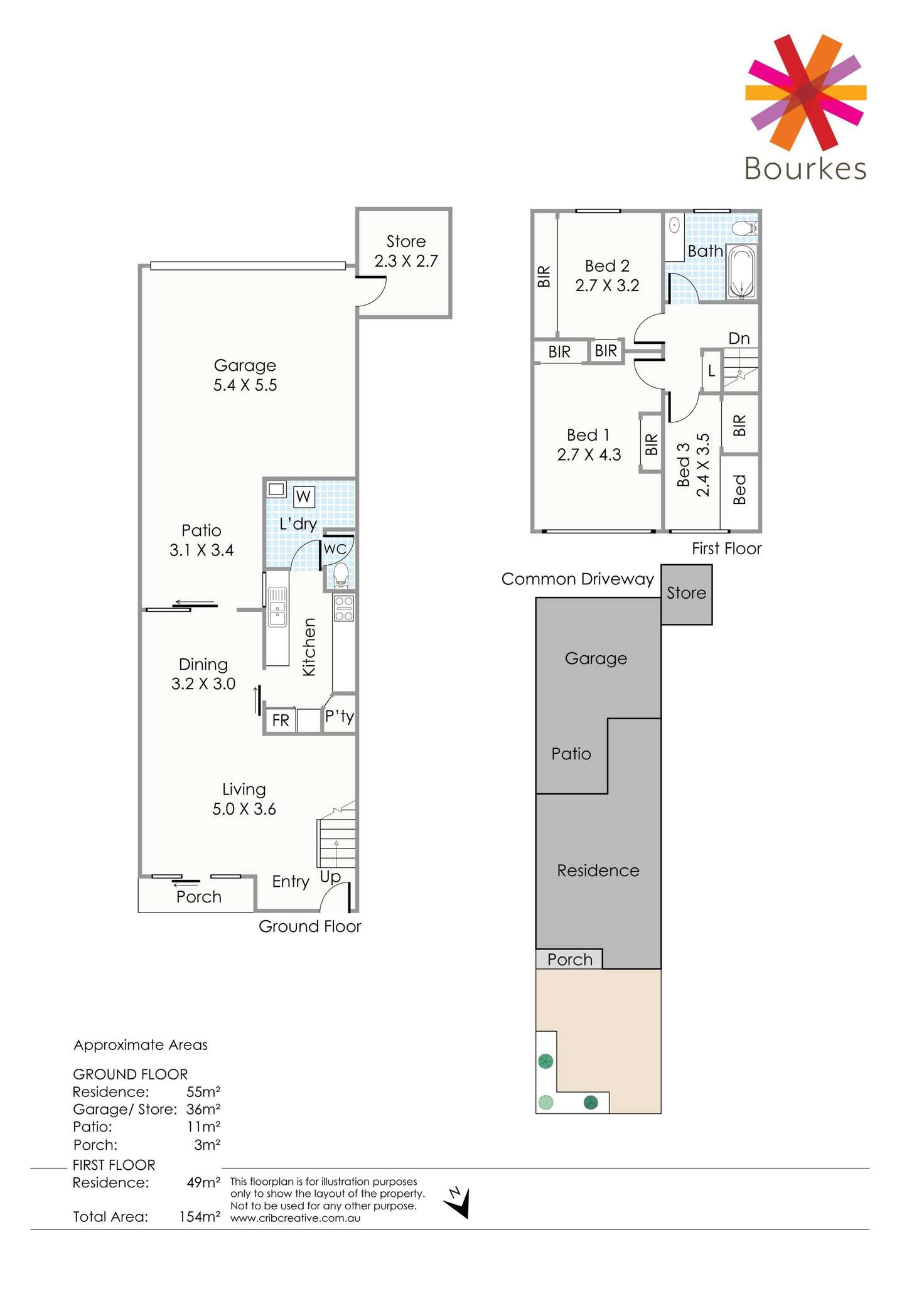 Floorplan of Homely townhouse listing, 3/61 Preston Street, Como WA 6152