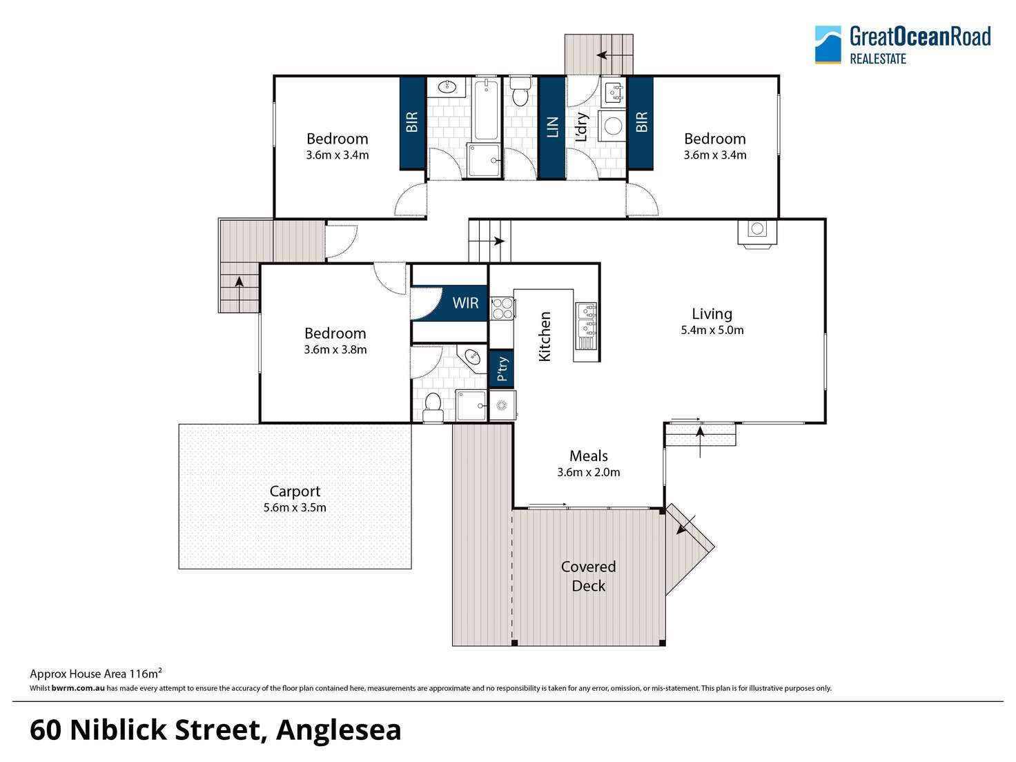 Floorplan of Homely house listing, 60 Niblick Street, Anglesea VIC 3230