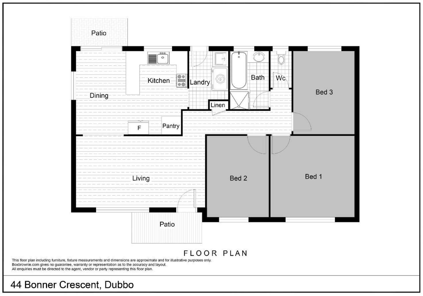 Floorplan of Homely house listing, 44 Bonner Crescent, Dubbo NSW 2830