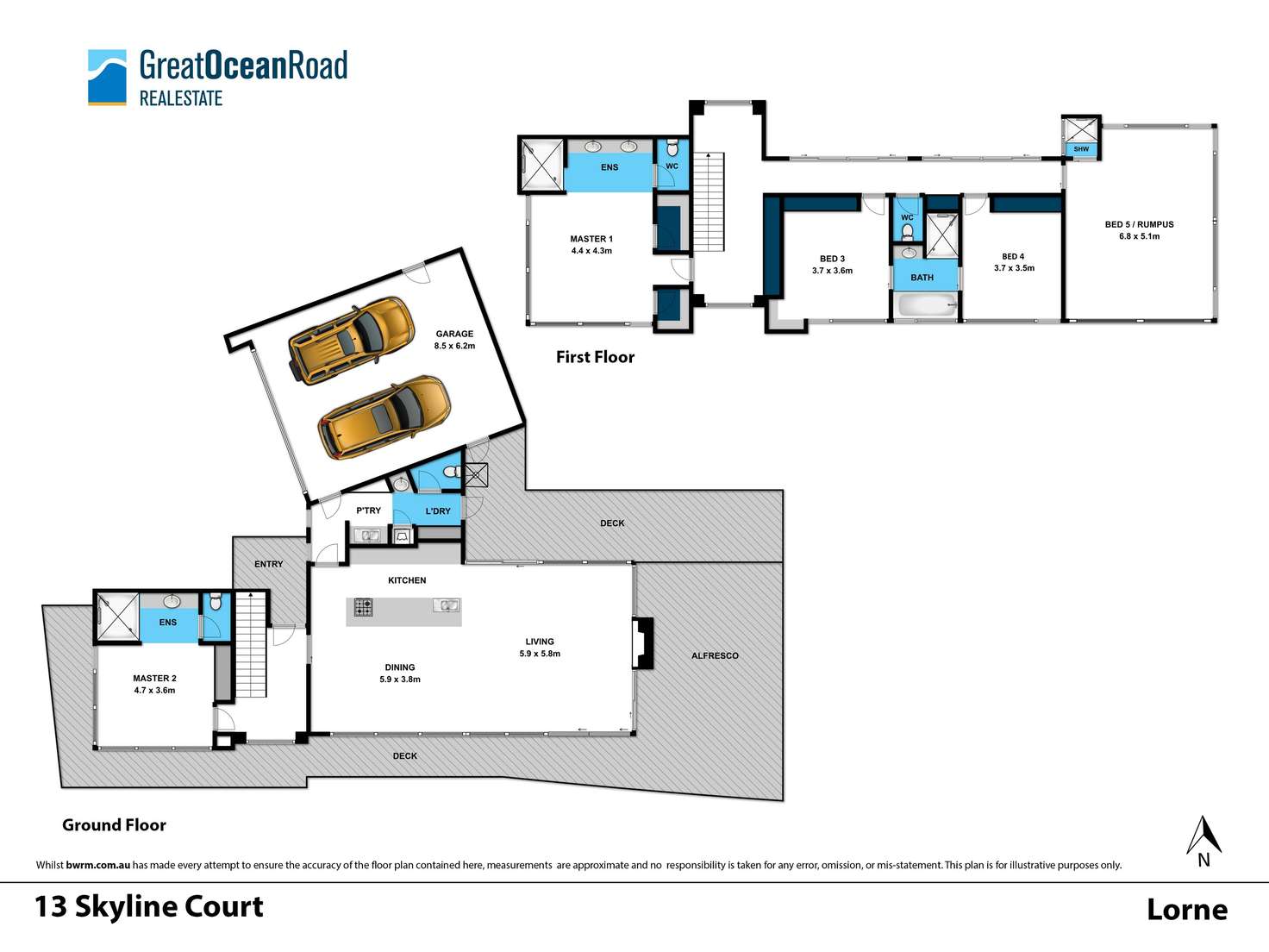 Floorplan of Homely house listing, 13 Skyline Court, Lorne VIC 3232