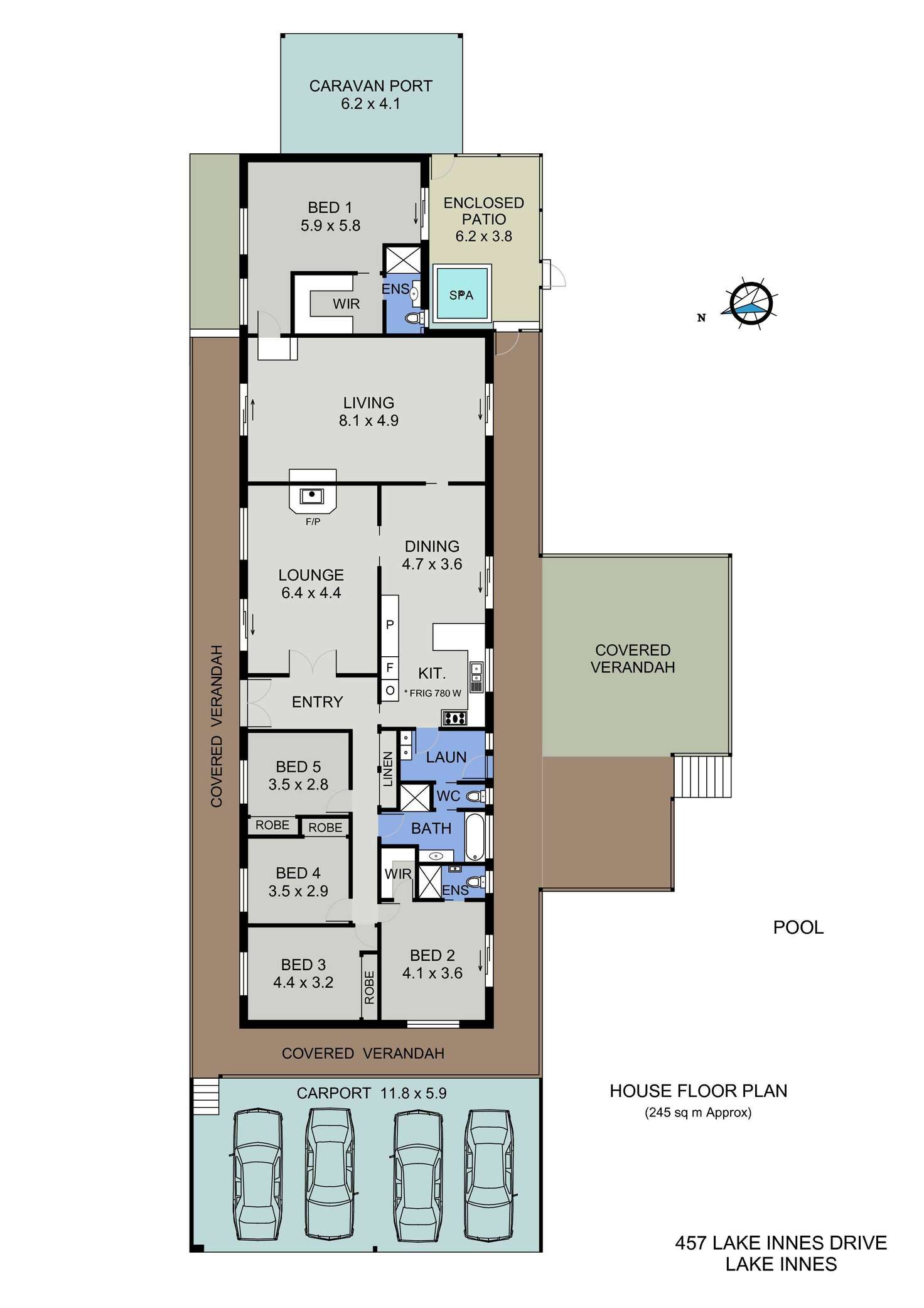 Floorplan of Homely house listing, 457 Lake Innes Drive, Lake Innes NSW 2446