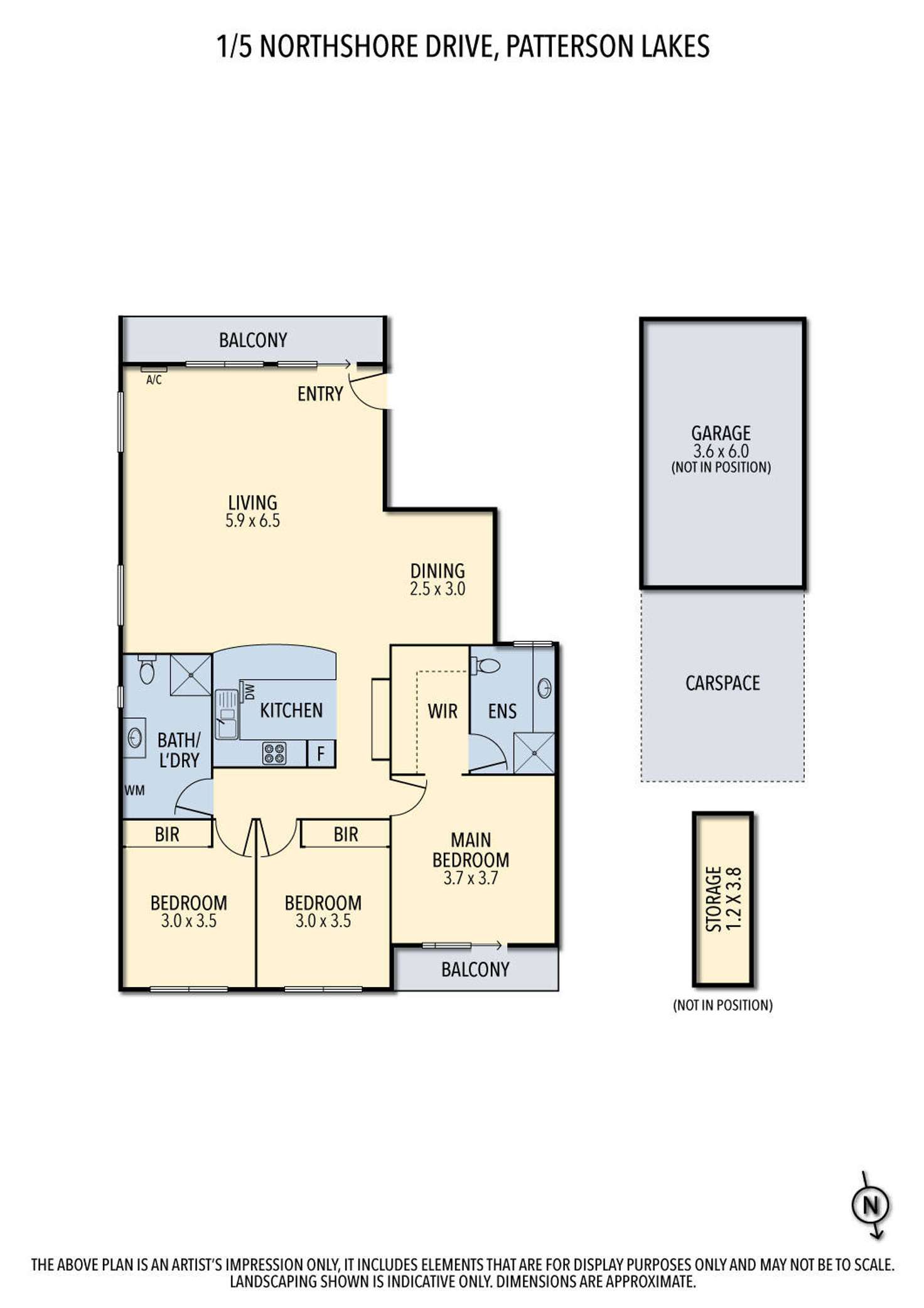 Floorplan of Homely unit listing, 1/5 North Shore Drive, Patterson Lakes VIC 3197