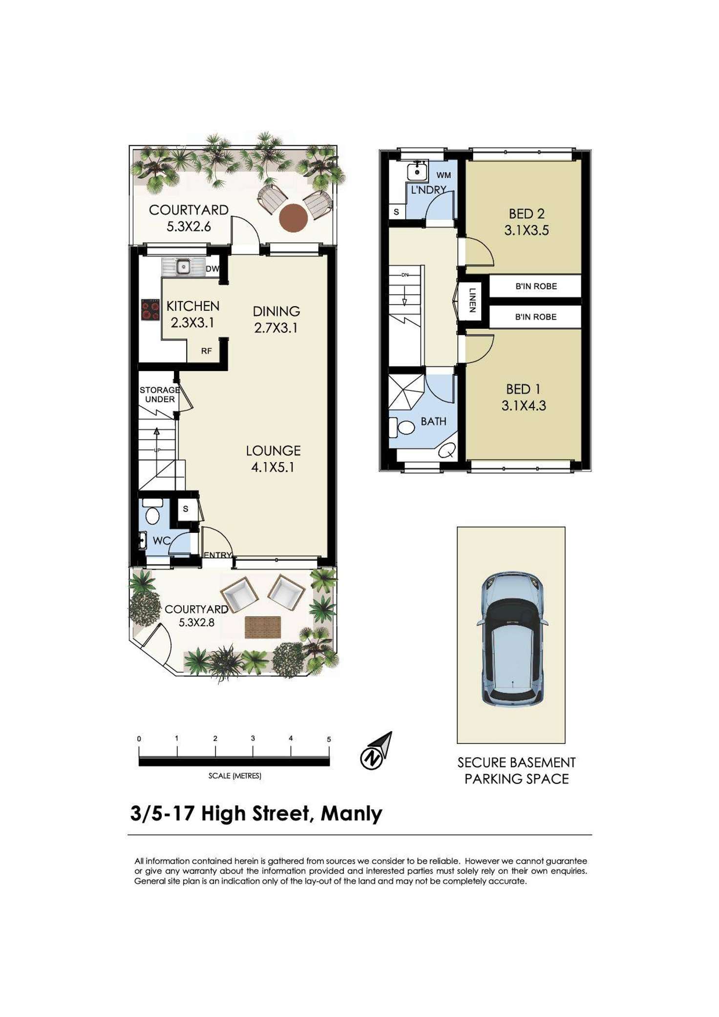 Floorplan of Homely townhouse listing, 3/5-17 High Street, Manly NSW 2095