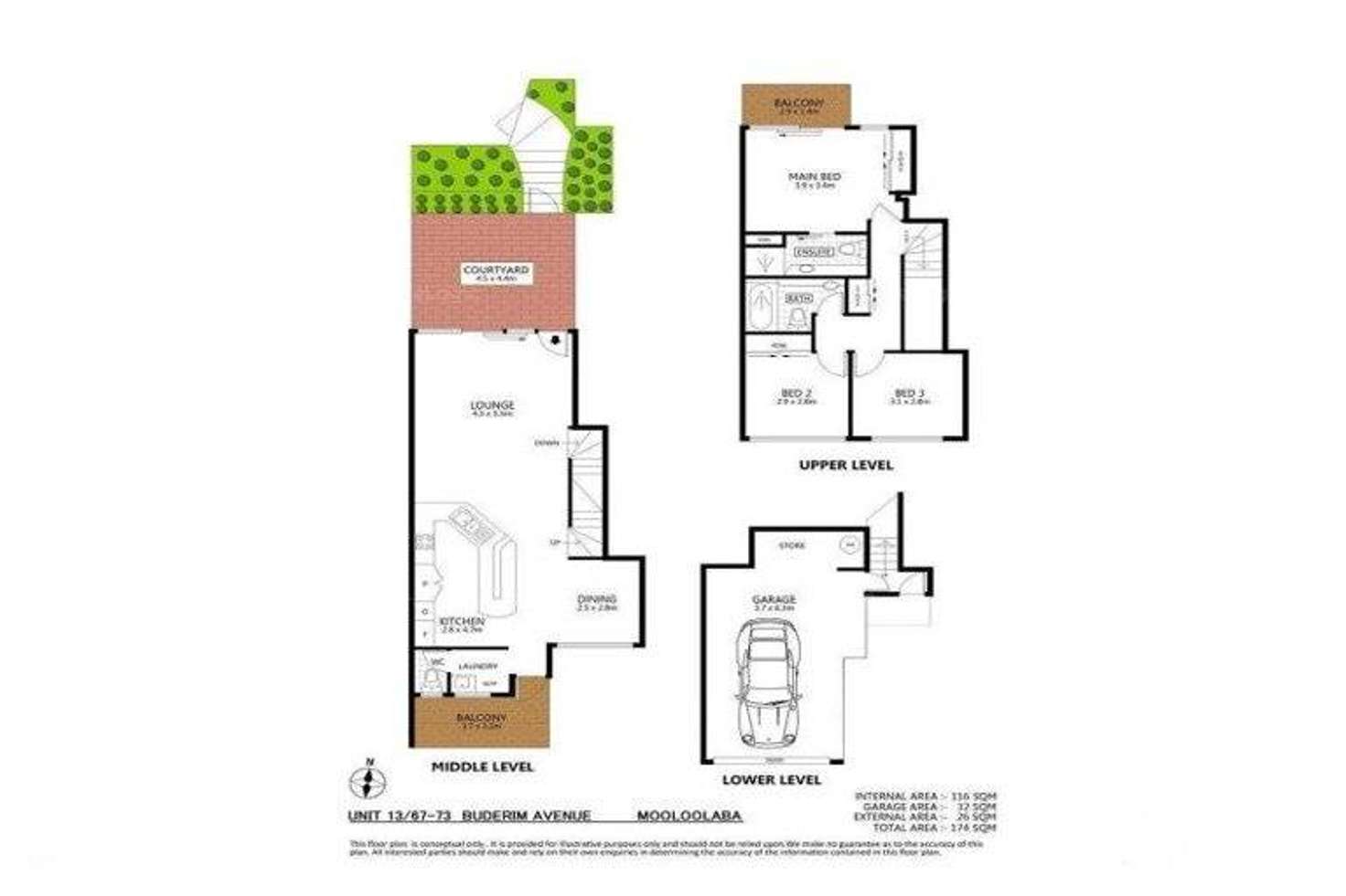 Floorplan of Homely unit listing, 13/67-73 Buderim Avenue, Mooloolaba QLD 4557