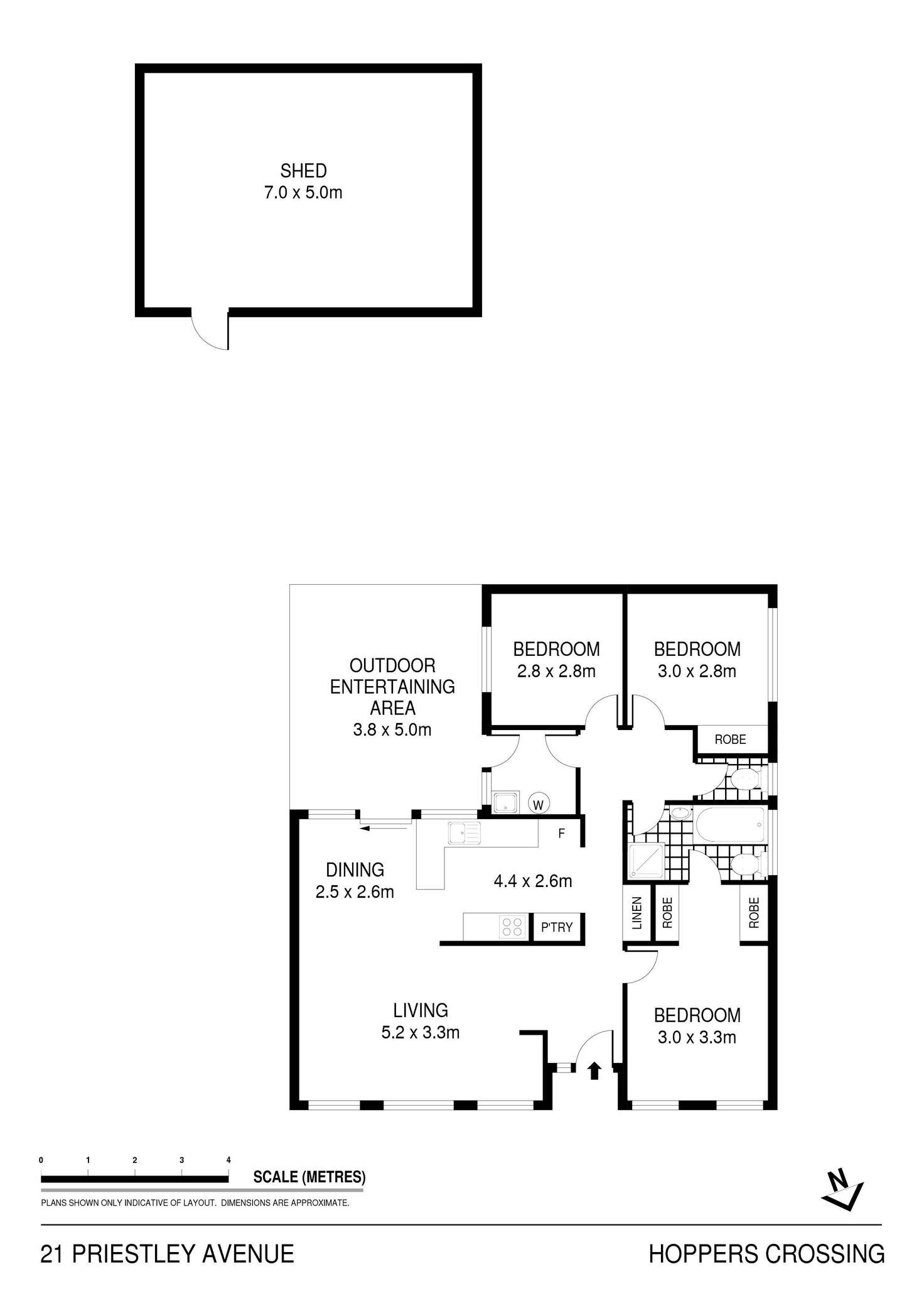 Floorplan of Homely house listing, 21 Priestley Avenue, Hoppers Crossing VIC 3029