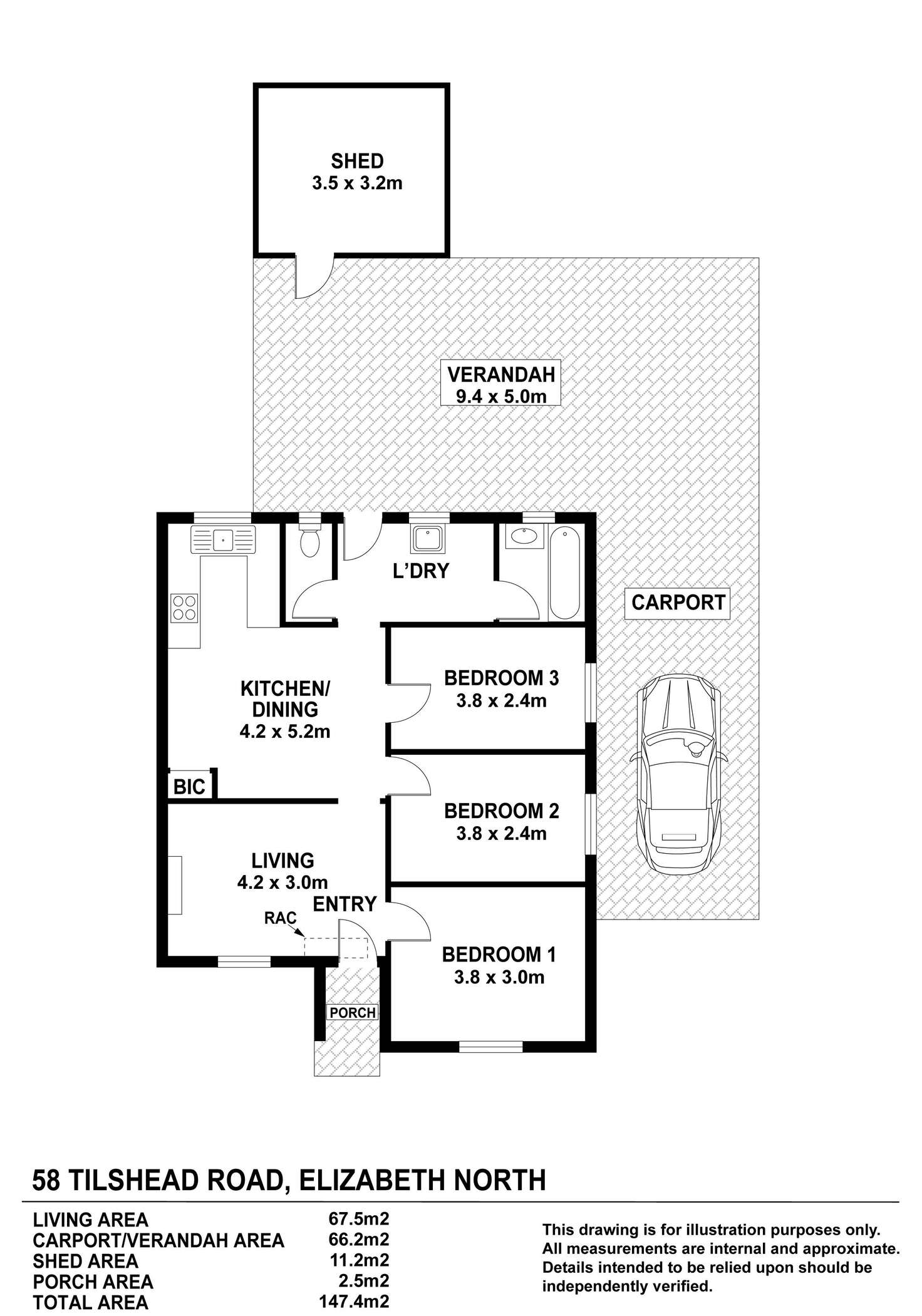 Floorplan of Homely house listing, 58 Tilshead Road, Elizabeth North SA 5113