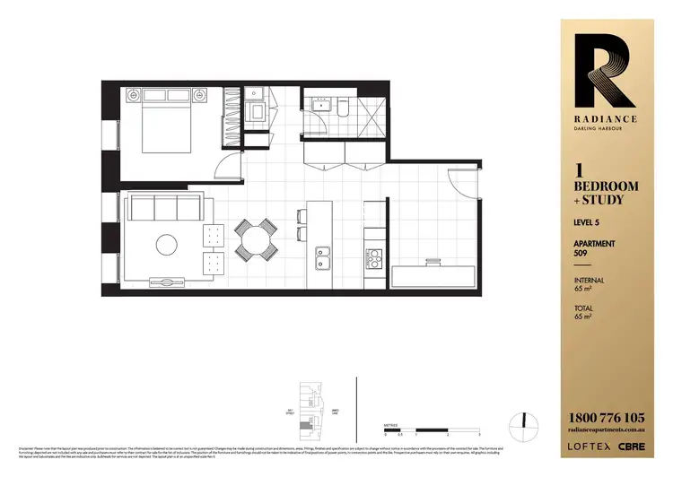 Floorplan of Homely apartment listing, 509/188 Day Street, Sydney NSW 2000