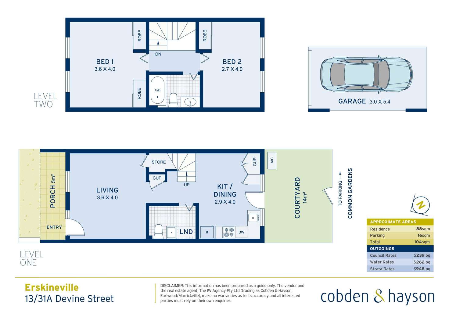 Floorplan of Homely townhouse listing, 13/31A Devine Street, Erskineville NSW 2043