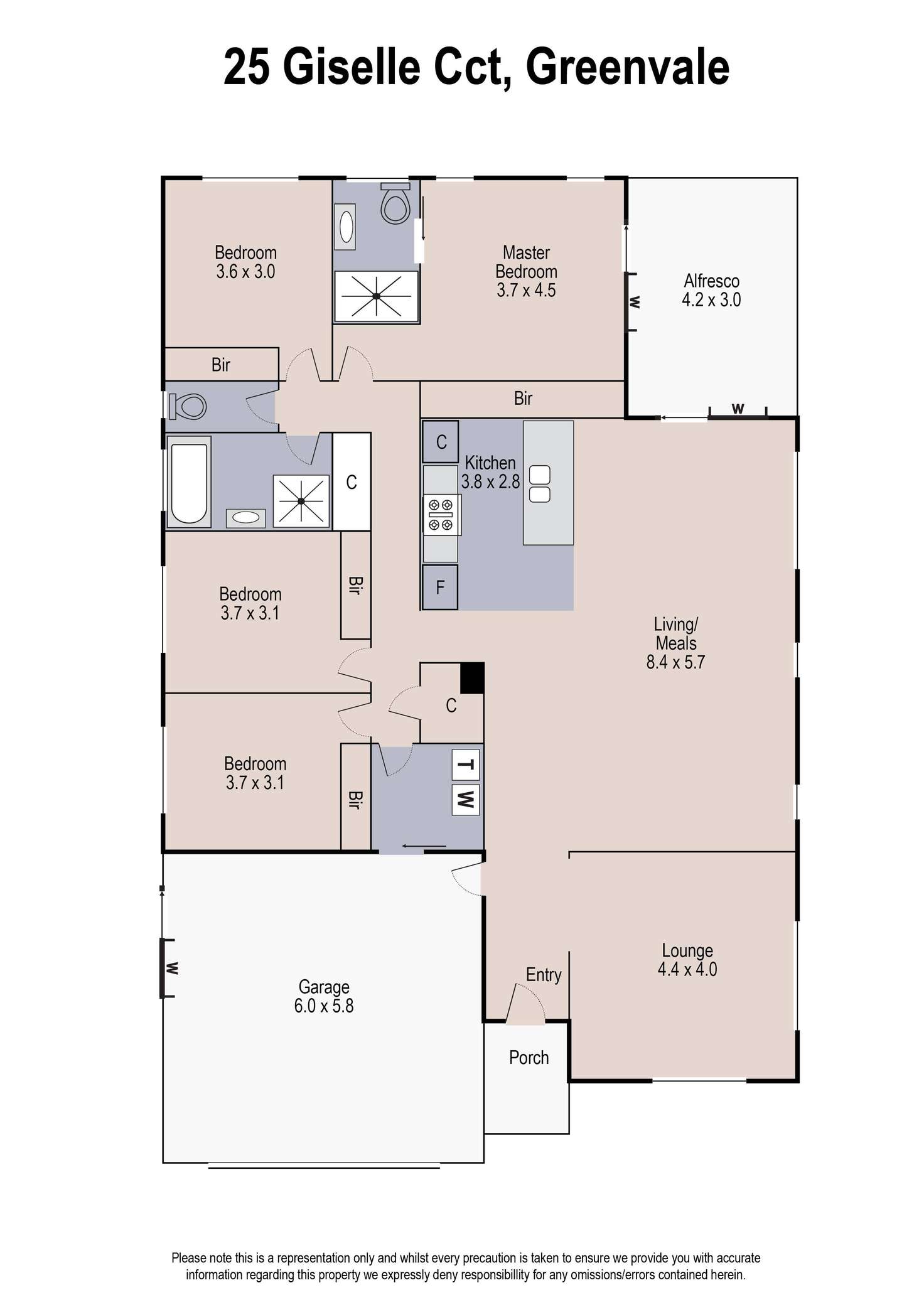 Floorplan of Homely house listing, 25 Giselle Circuit, Greenvale VIC 3059