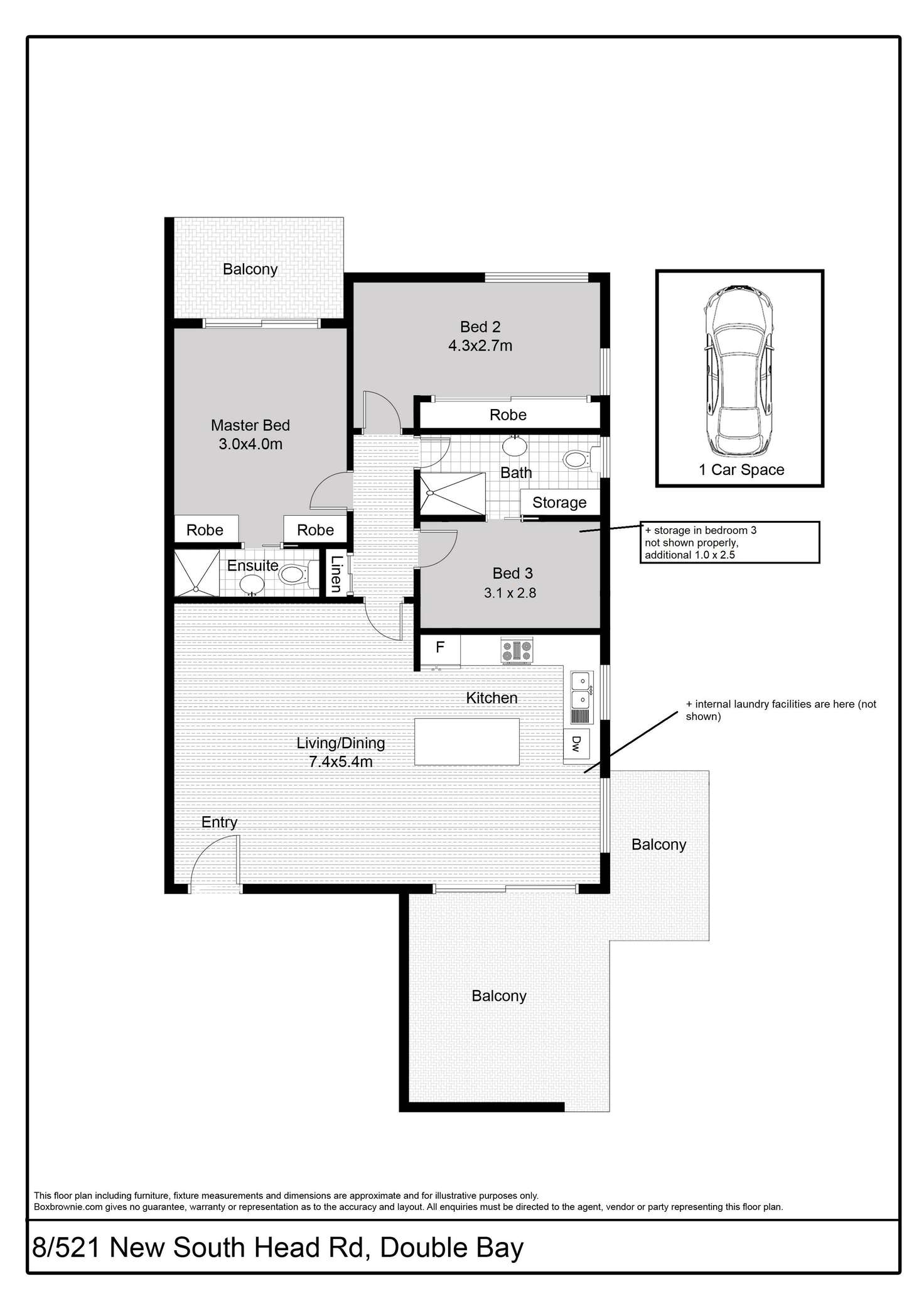 Floorplan of Homely apartment listing, Level 2/8/521 New South Head Road, Double Bay NSW 2028