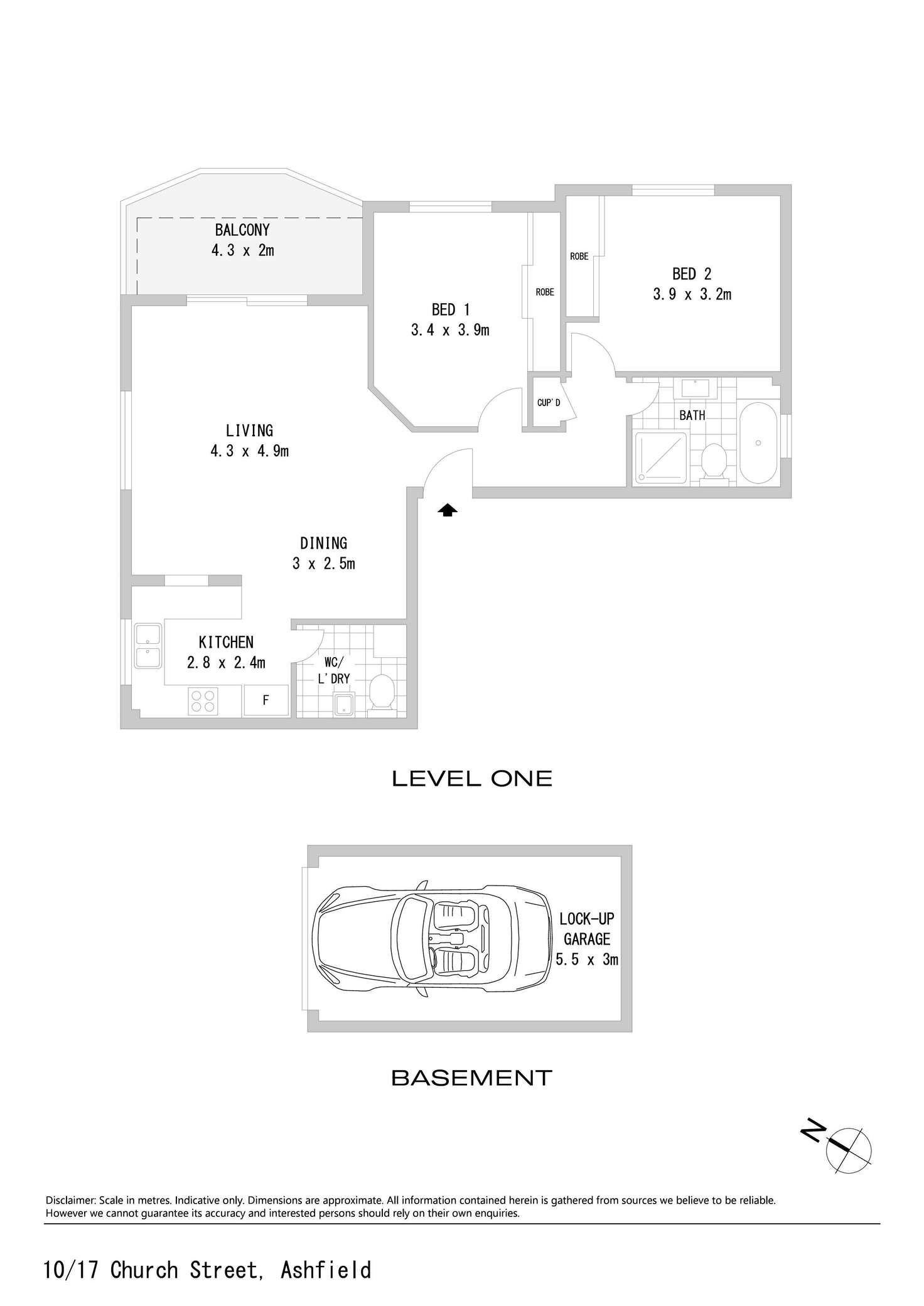 Floorplan of Homely apartment listing, 10/17 Church Street, Ashfield NSW 2131