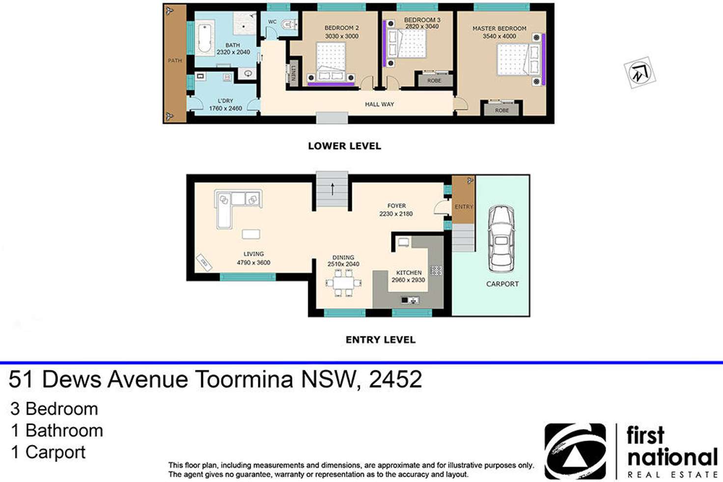 Floorplan of Homely house listing, 51 Dews Avenue, Toormina NSW 2452