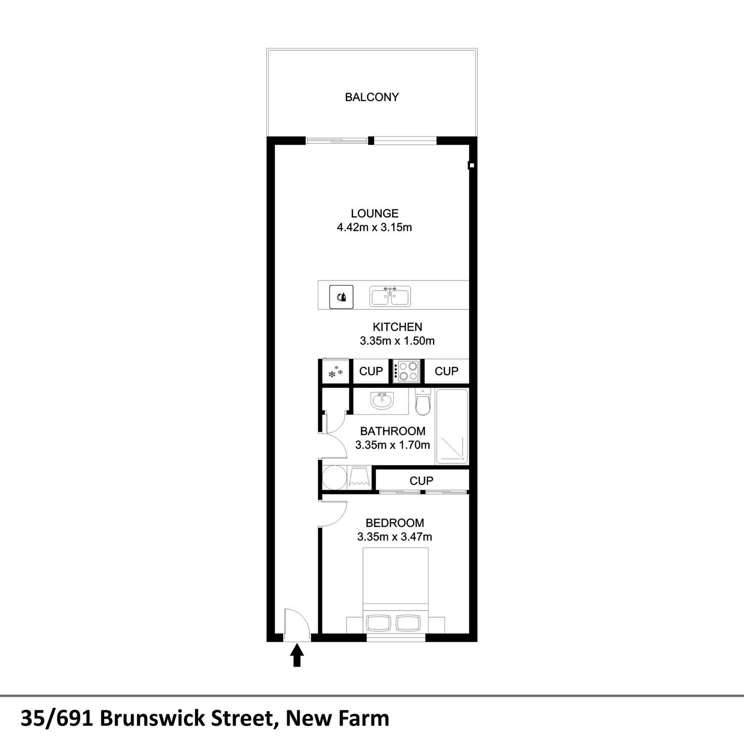 Floorplan of Homely unit listing, 35/691 Brunswick Street, New Farm QLD 4005