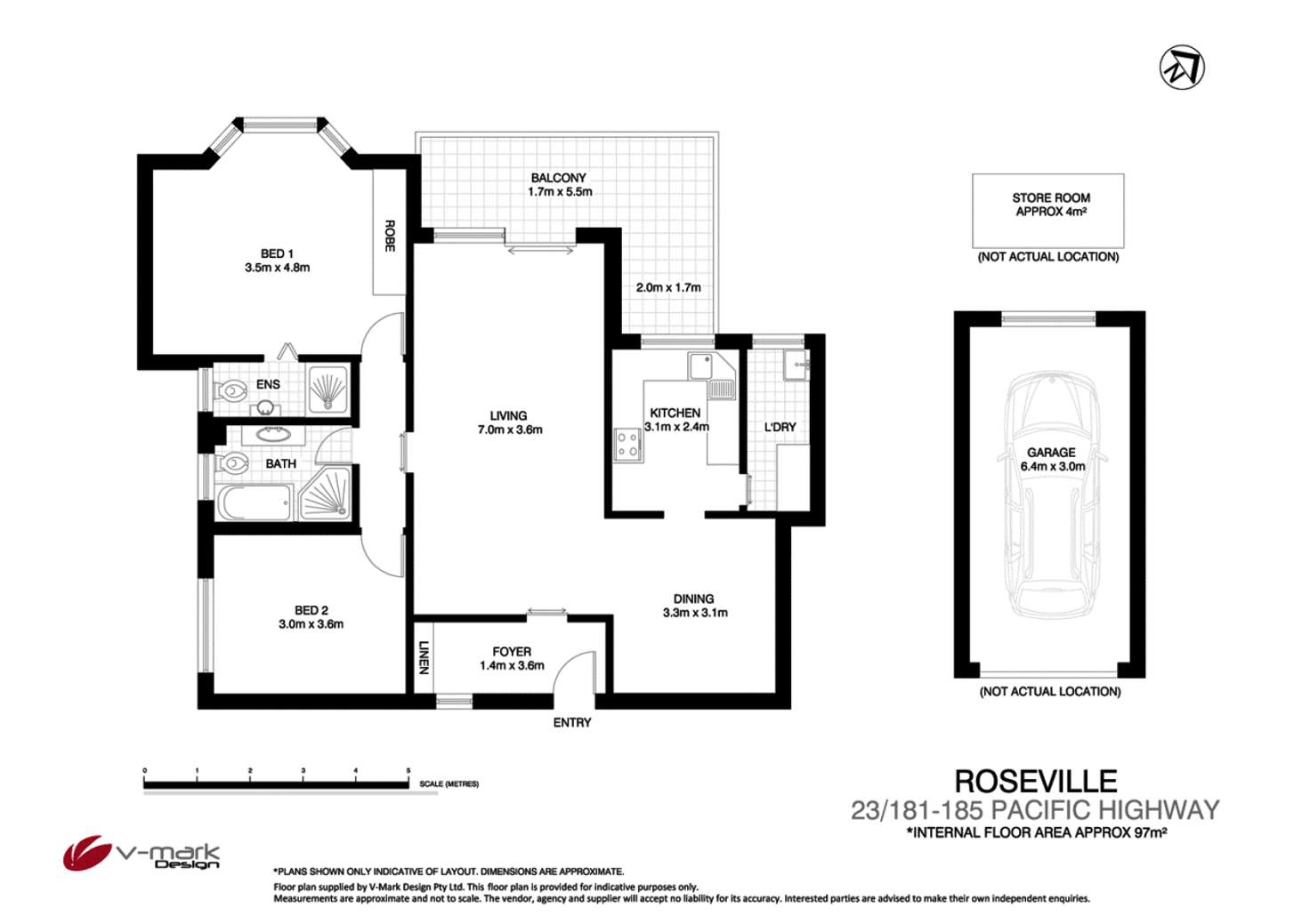 Floorplan of Homely unit listing, 23/181-185 Pacific Highway, Roseville NSW 2069