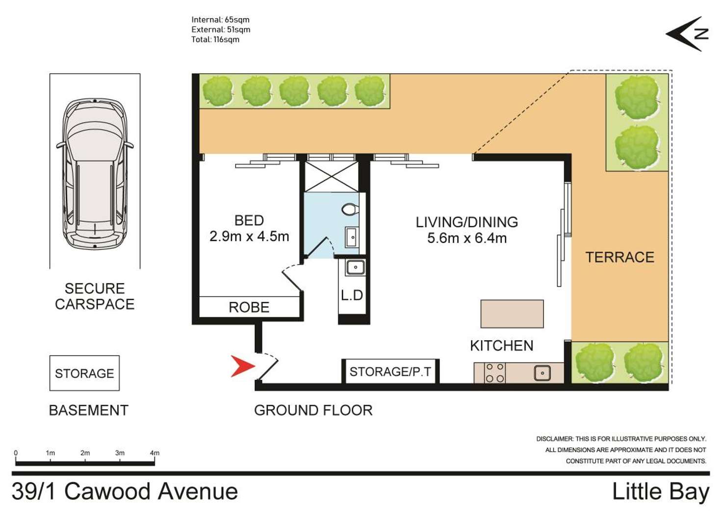 Floorplan of Homely apartment listing, 39/1 Cawood Avenue, Little Bay NSW 2036