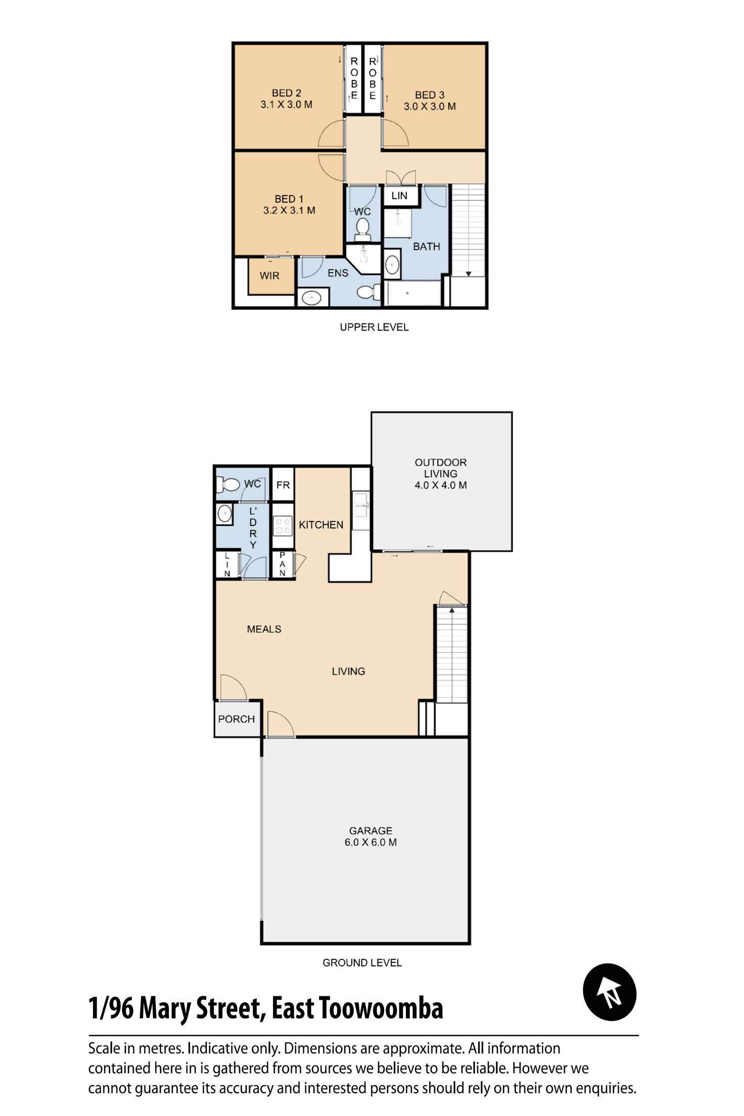 Floorplan of Homely townhouse listing, 1/96 Mary Street, East Toowoomba QLD 4350