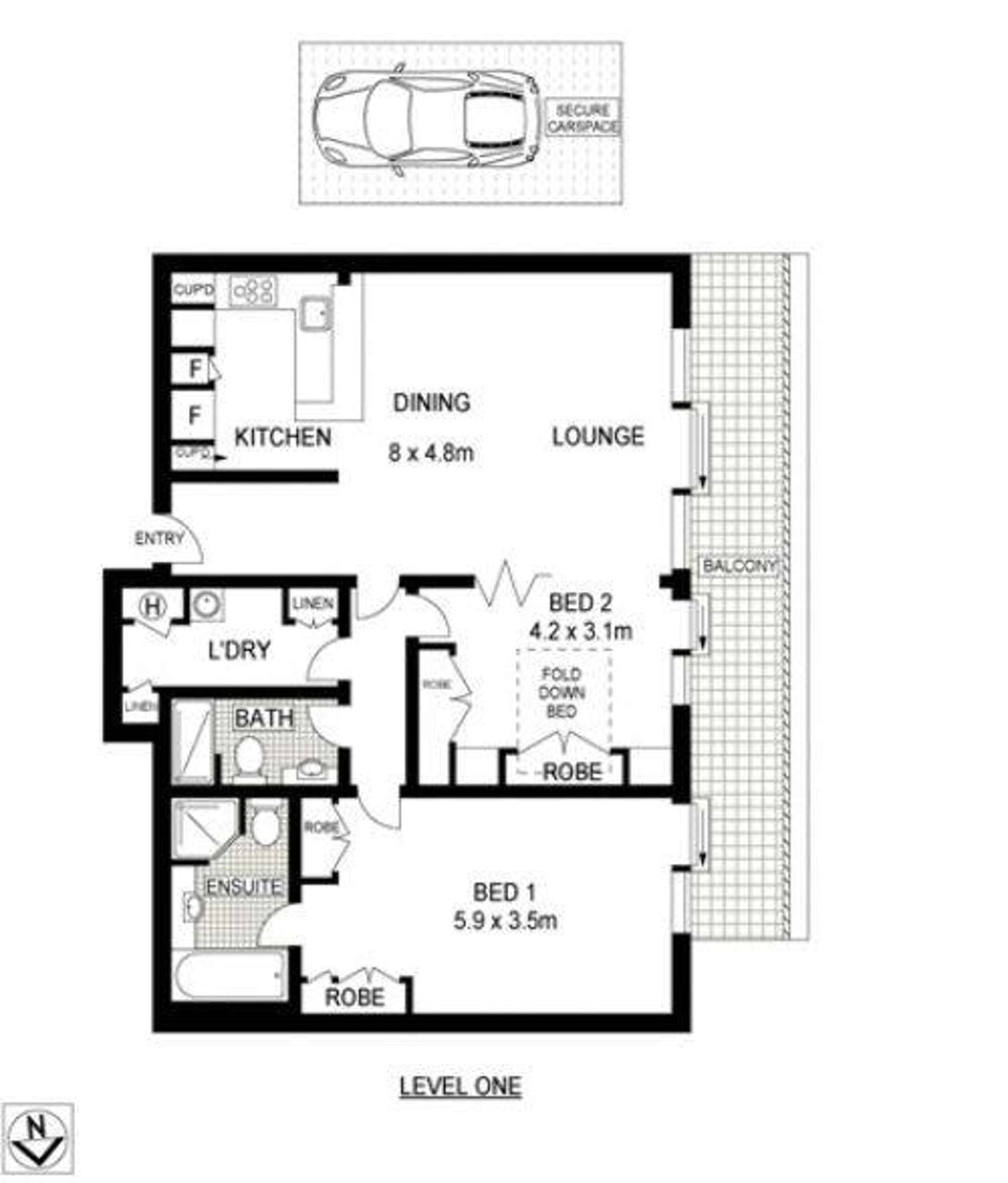 Floorplan of Homely apartment listing, 13/3 Macquarie Street, Sydney NSW 2000