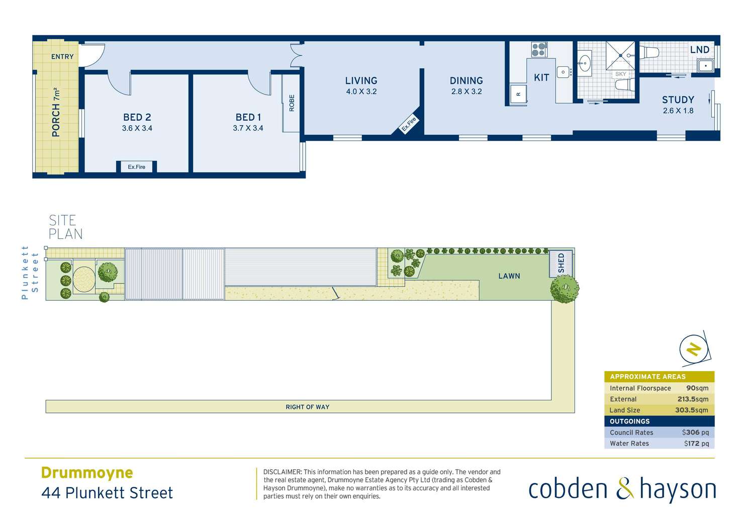 Floorplan of Homely terrace listing, 44 Plunkett Street, Drummoyne NSW 2047