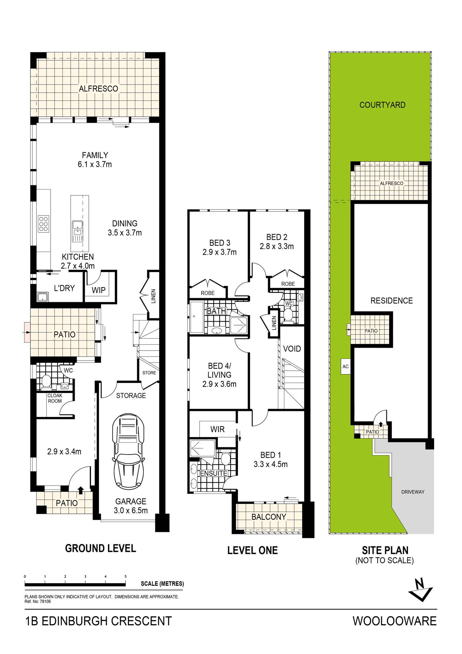 Floorplan of Homely semiDetached listing, 1b Edinburgh Crescent, Woolooware NSW 2230