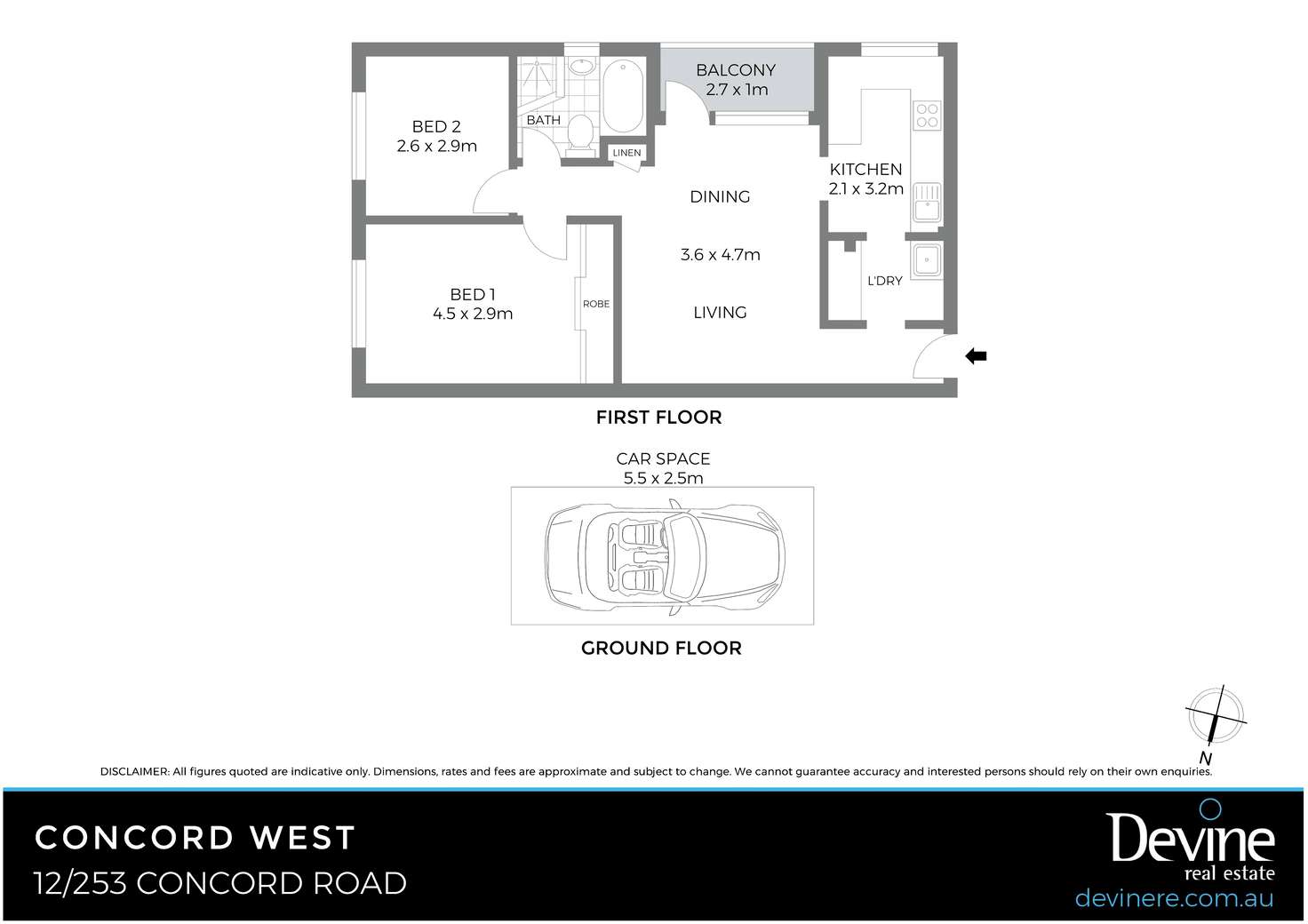 Floorplan of Homely apartment listing, 12/253 Concord Road, Concord West NSW 2138