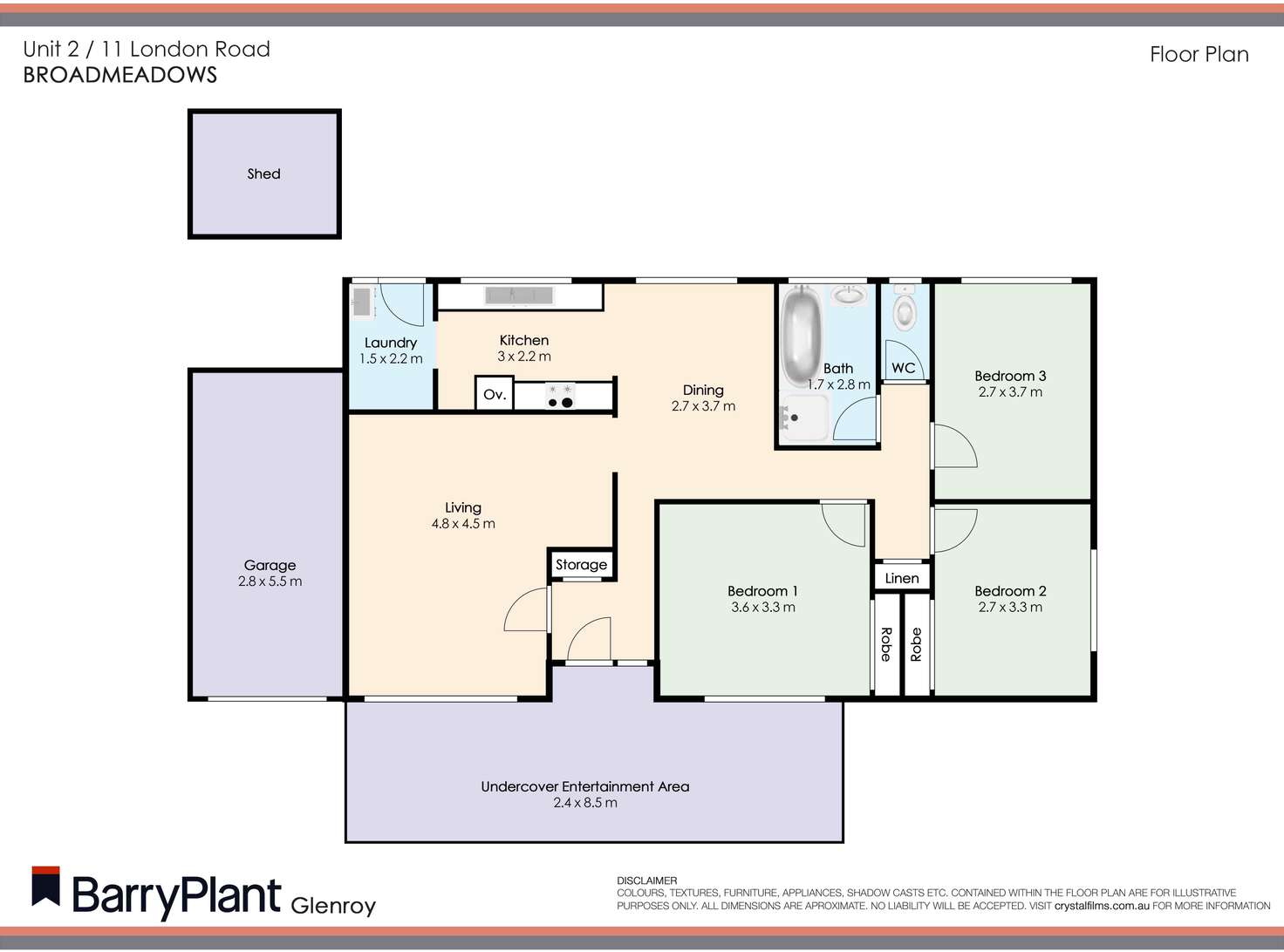 Floorplan of Homely unit listing, 2/11 London Road, Broadmeadows VIC 3047