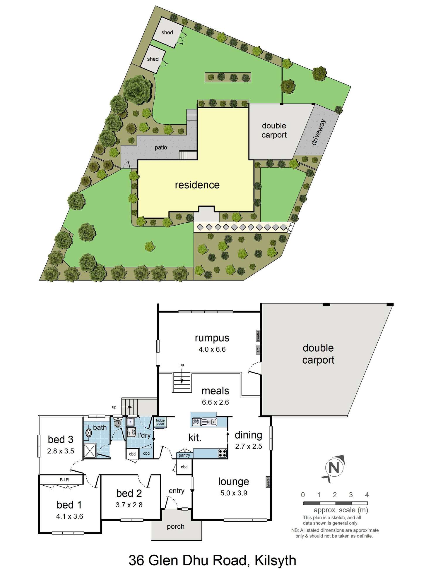 Floorplan of Homely house listing, 36 Glen Dhu Road, Kilsyth VIC 3137