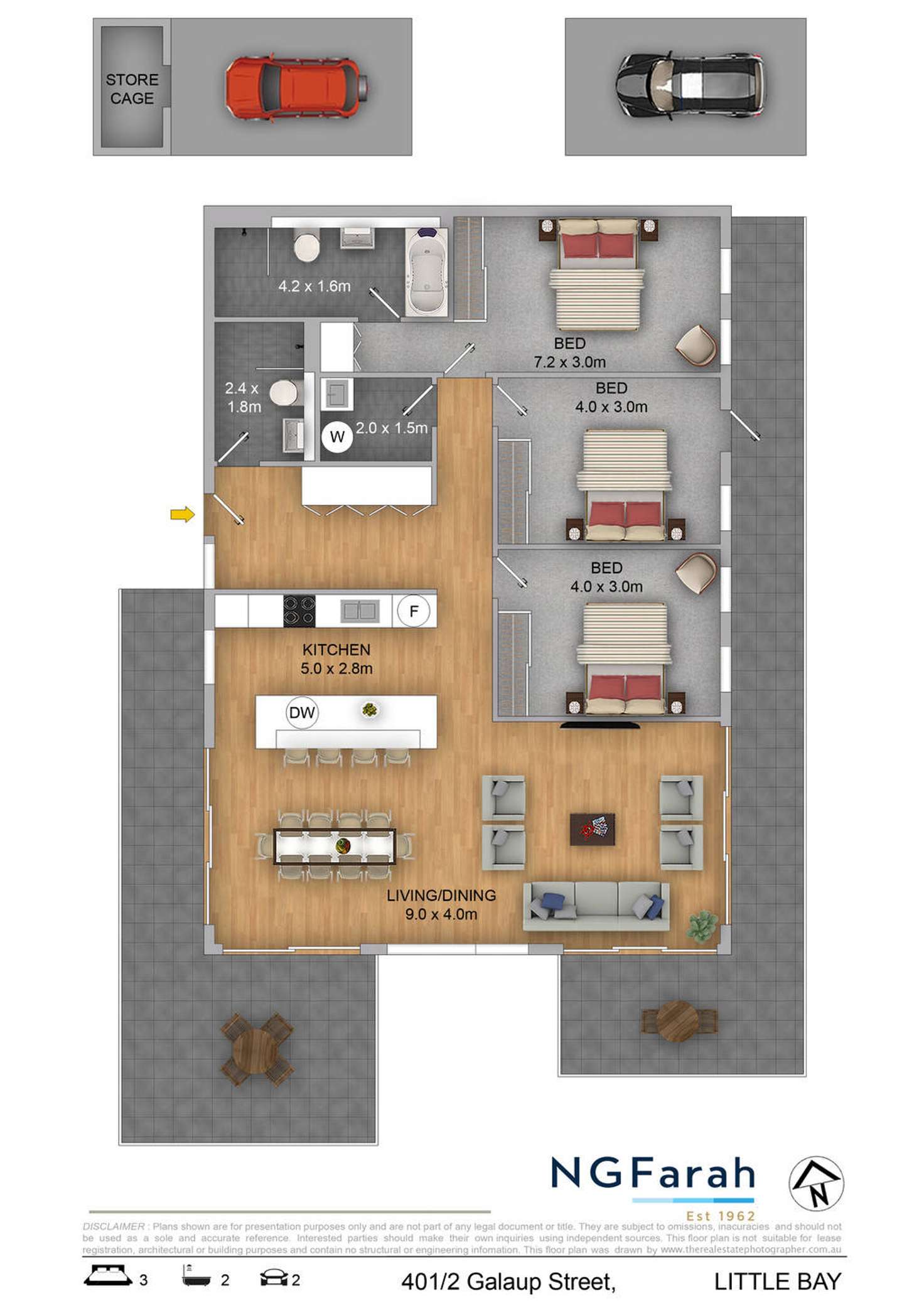 Floorplan of Homely apartment listing, 401/2 Galaup Street, Little Bay NSW 2036