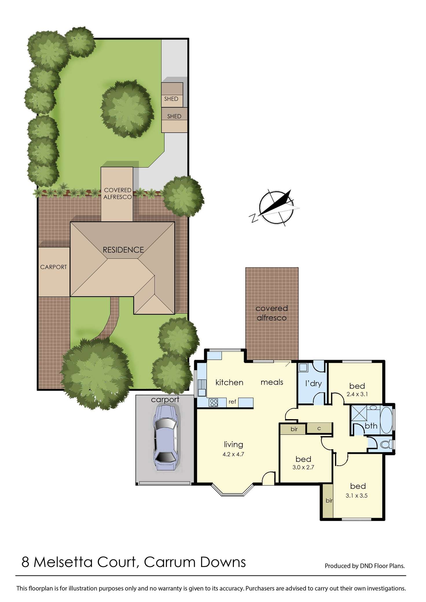 Floorplan of Homely house listing, 8 Melsetta Court, Carrum Downs VIC 3201