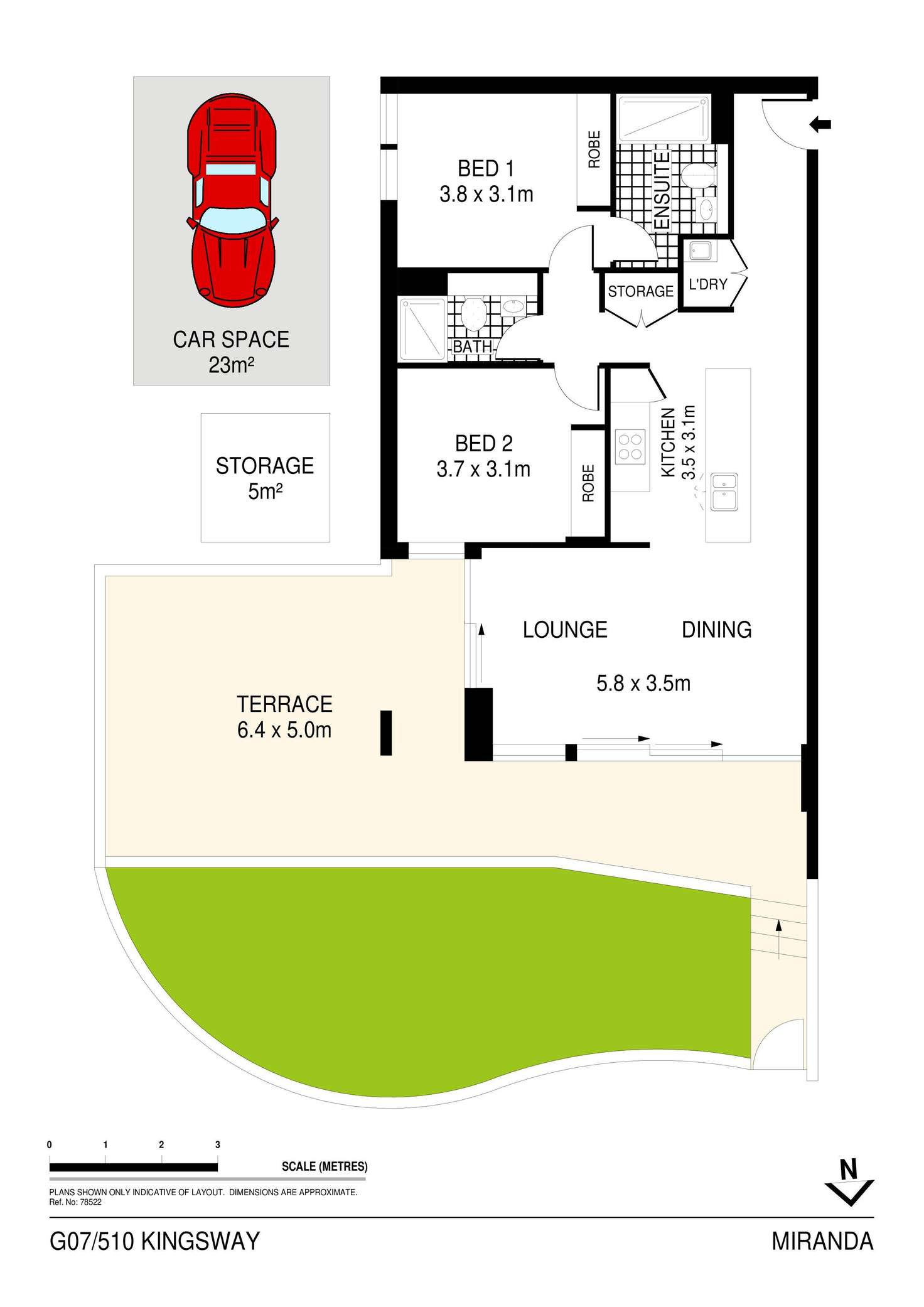 Floorplan of Homely apartment listing, G07/510 Kingsway, Miranda NSW 2228