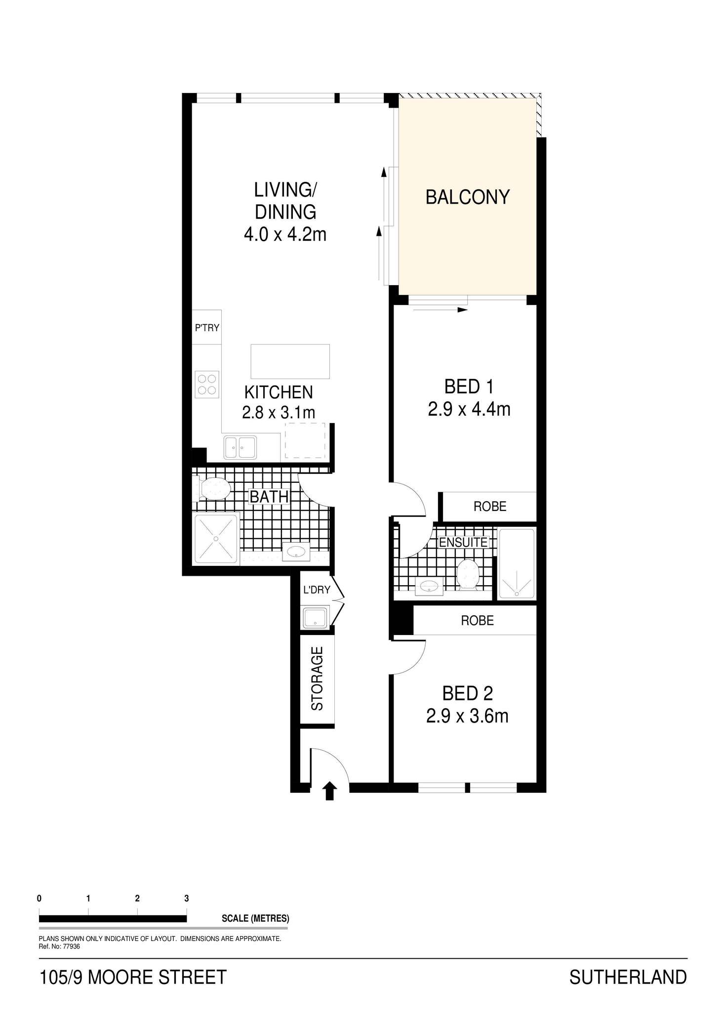 Floorplan of Homely apartment listing, 105/9 Moore Street, Sutherland NSW 2232