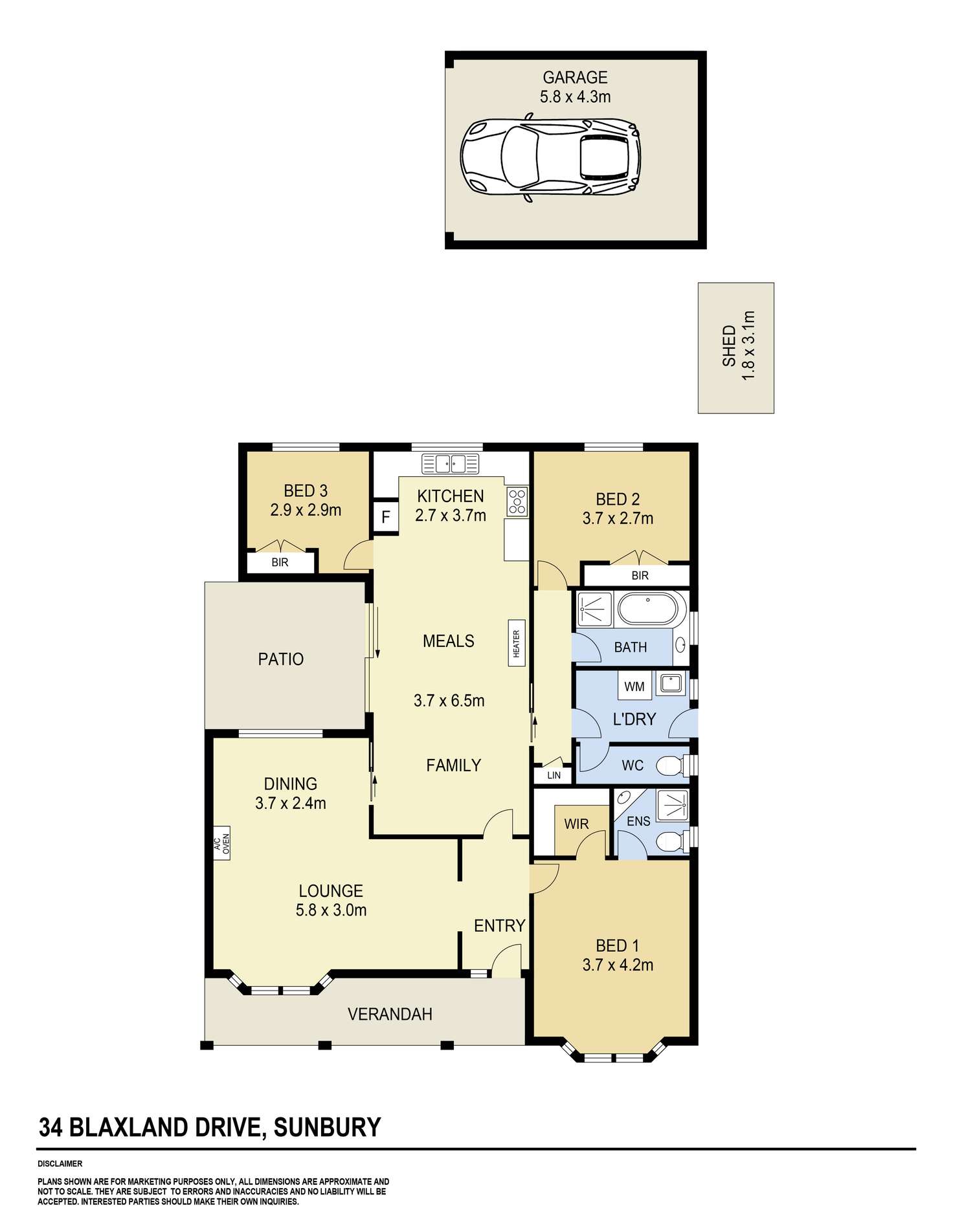 Floorplan of Homely house listing, 34 Blaxland Drive, Sunbury VIC 3429