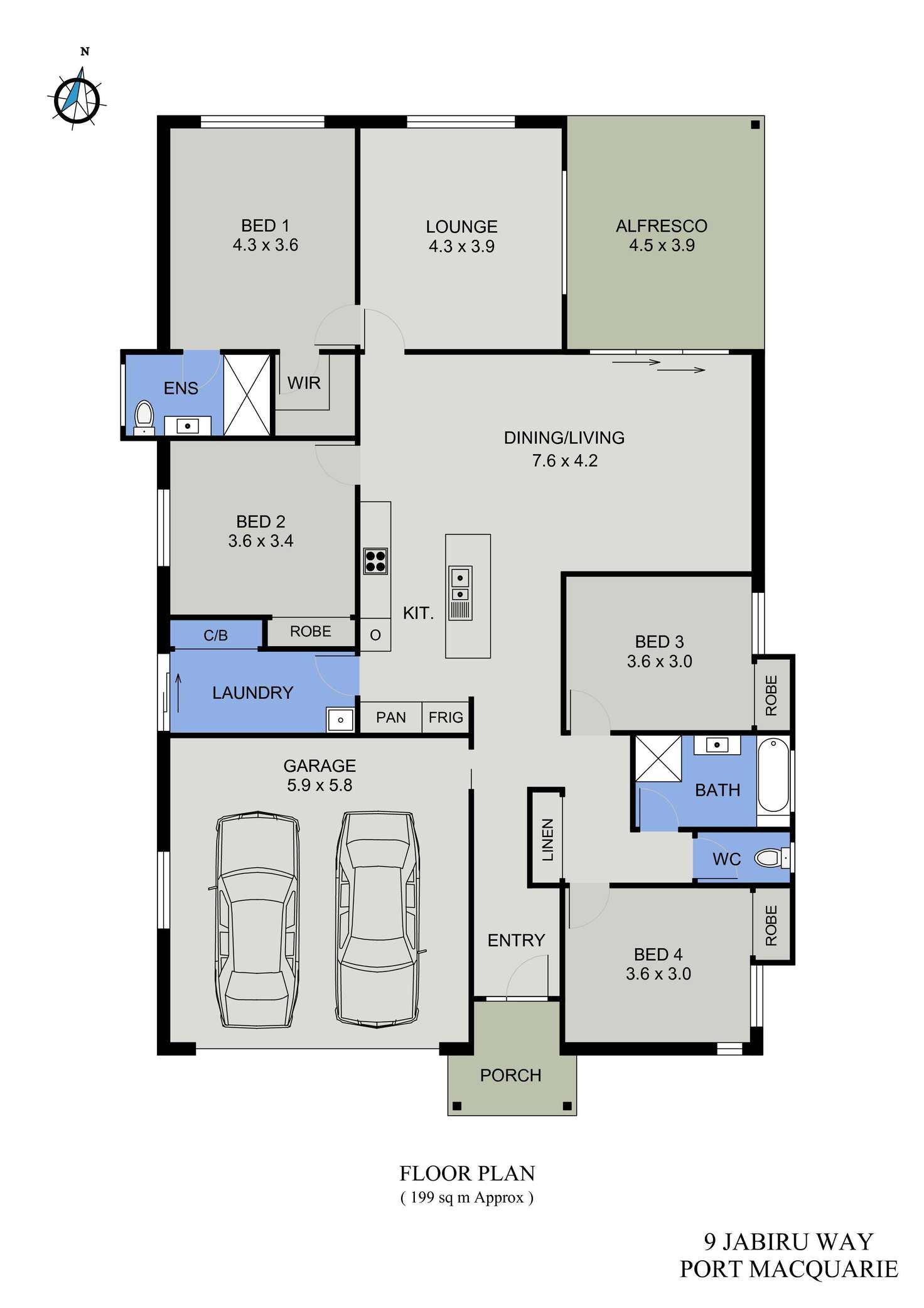 Floorplan of Homely house listing, 9 Jabiru Way, Port Macquarie NSW 2444