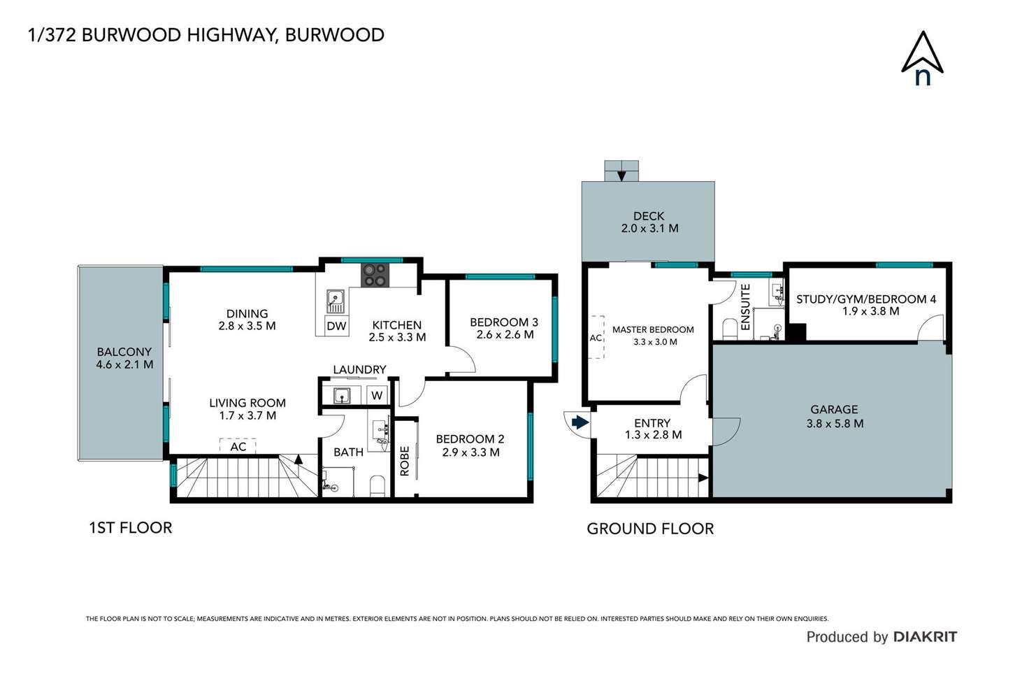 Floorplan of Homely townhouse listing, 1/372 Burwood Highway, Burwood VIC 3125