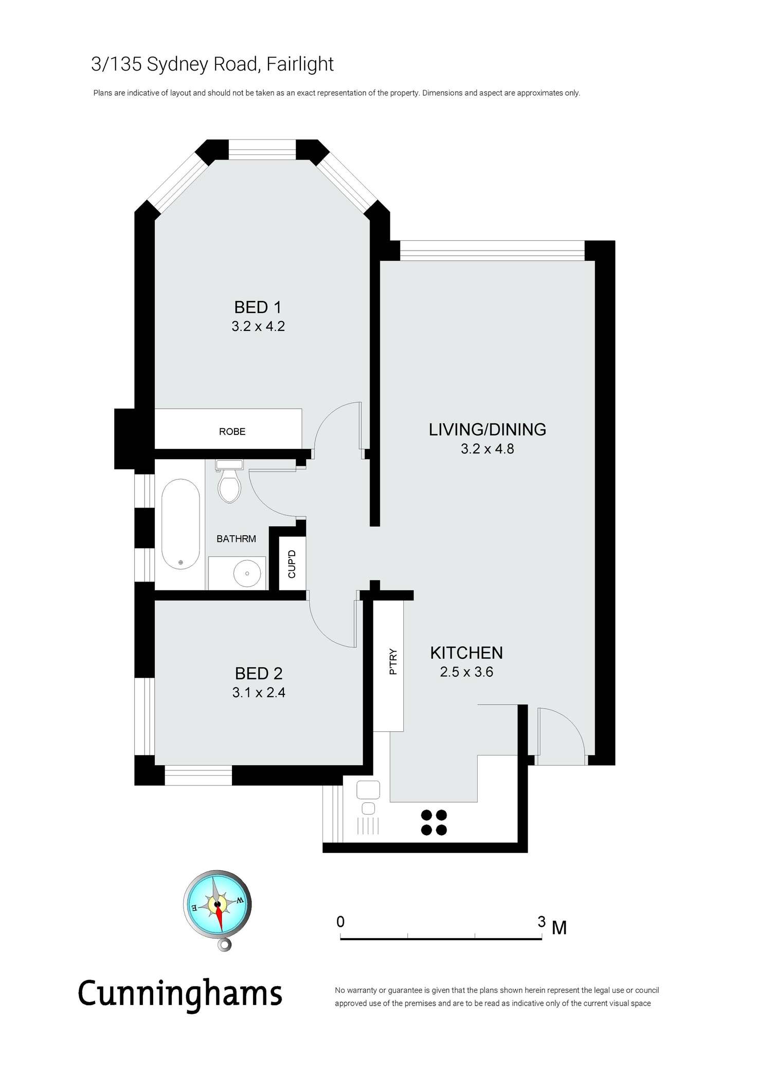 Floorplan of Homely apartment listing, 3/135 Sydney Road, Fairlight NSW 2094