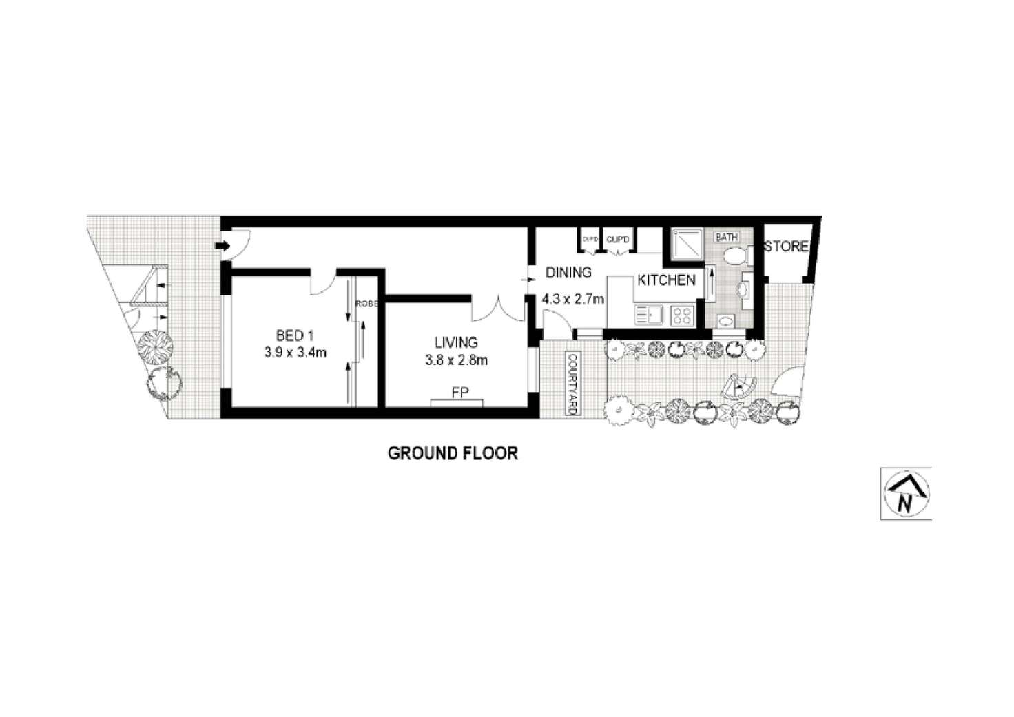 Floorplan of Homely apartment listing, 1/204 Bronte Road, Bronte NSW 2024