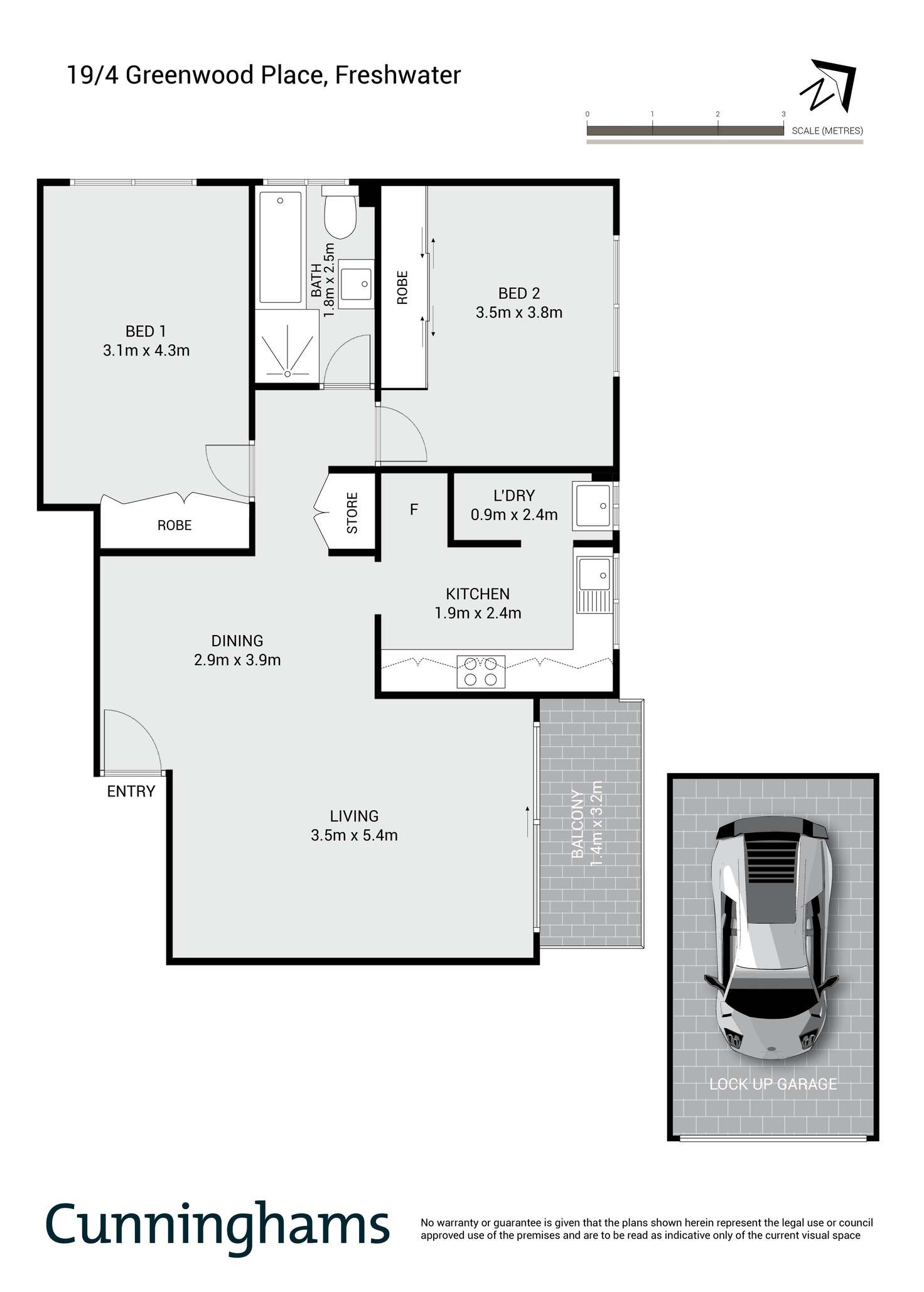 Floorplan of Homely apartment listing, 19/4 Greenwood Place, Freshwater NSW 2096