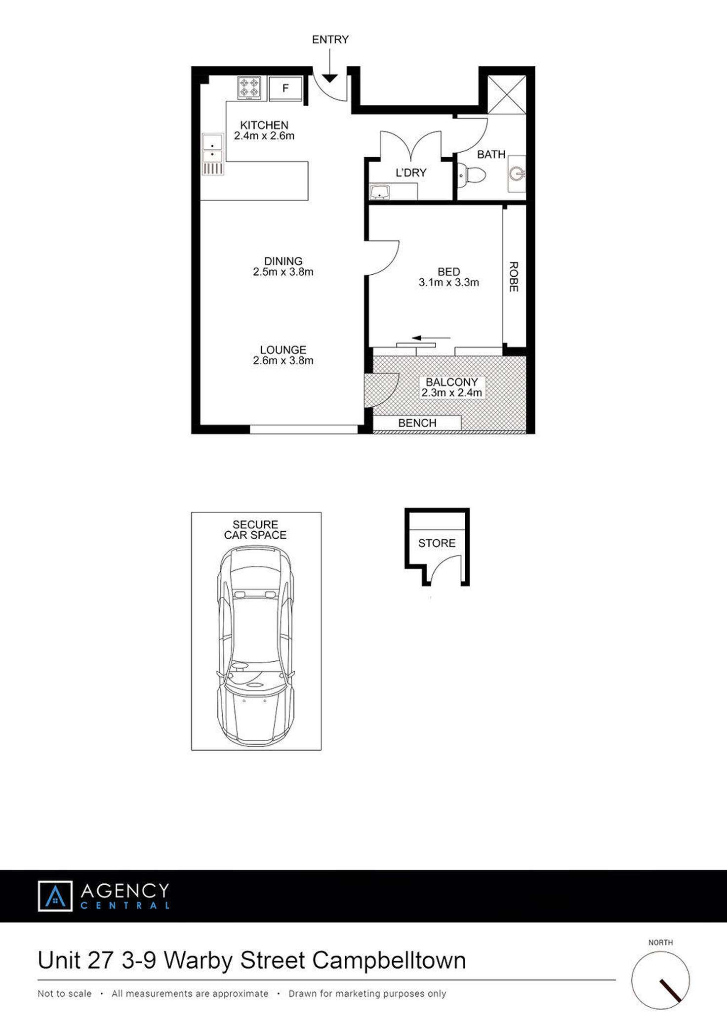 Floorplan of Homely apartment listing, 27/3-9 Warby Street, Campbelltown NSW 2560