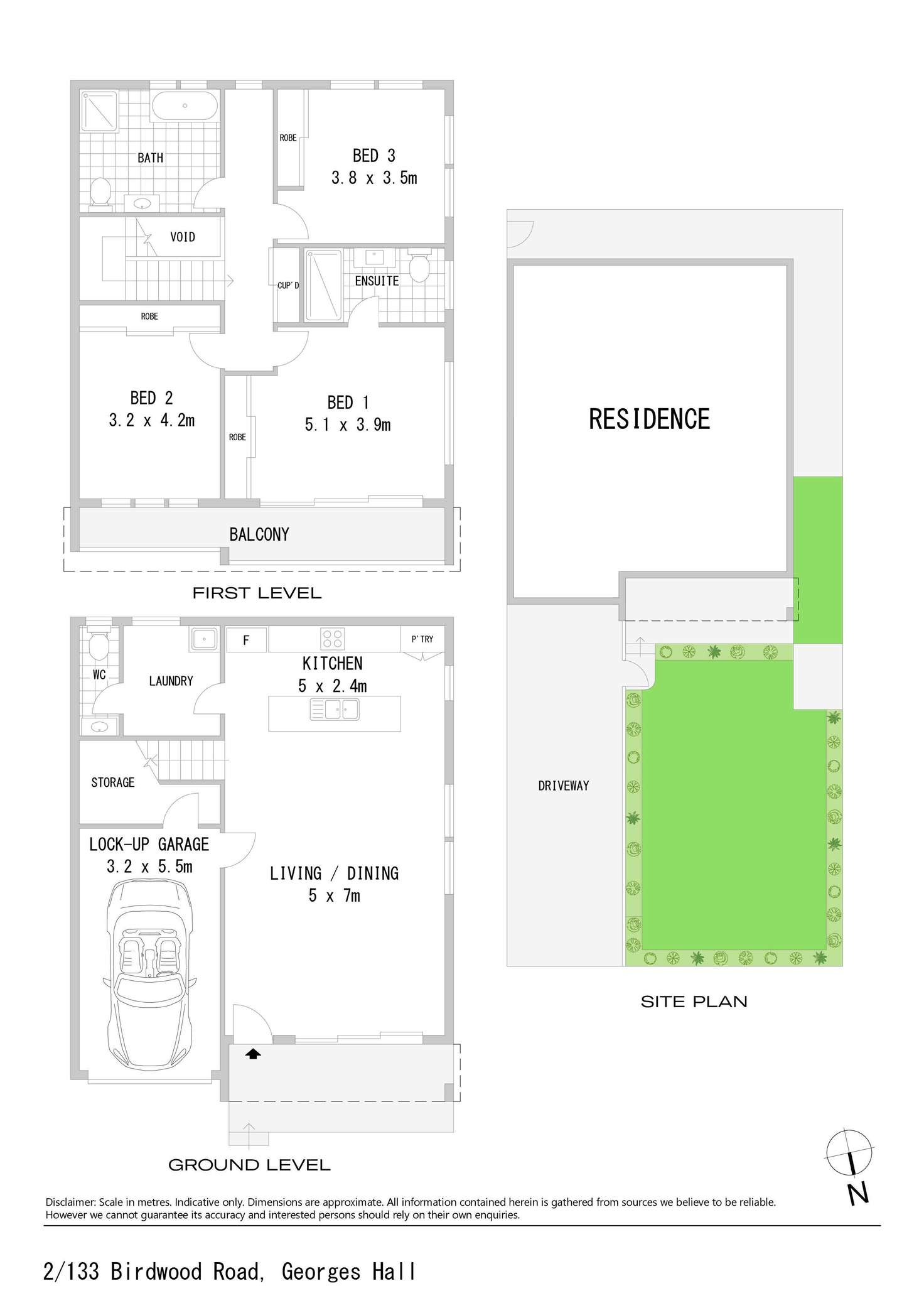 Floorplan of Homely townhouse listing, 2/133 Birdwood Road, Georges Hall NSW 2198