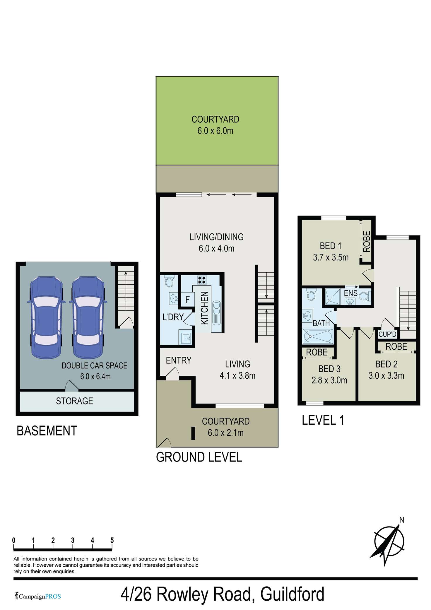 Floorplan of Homely townhouse listing, 4/26 Rowley Road, Guildford NSW 2161