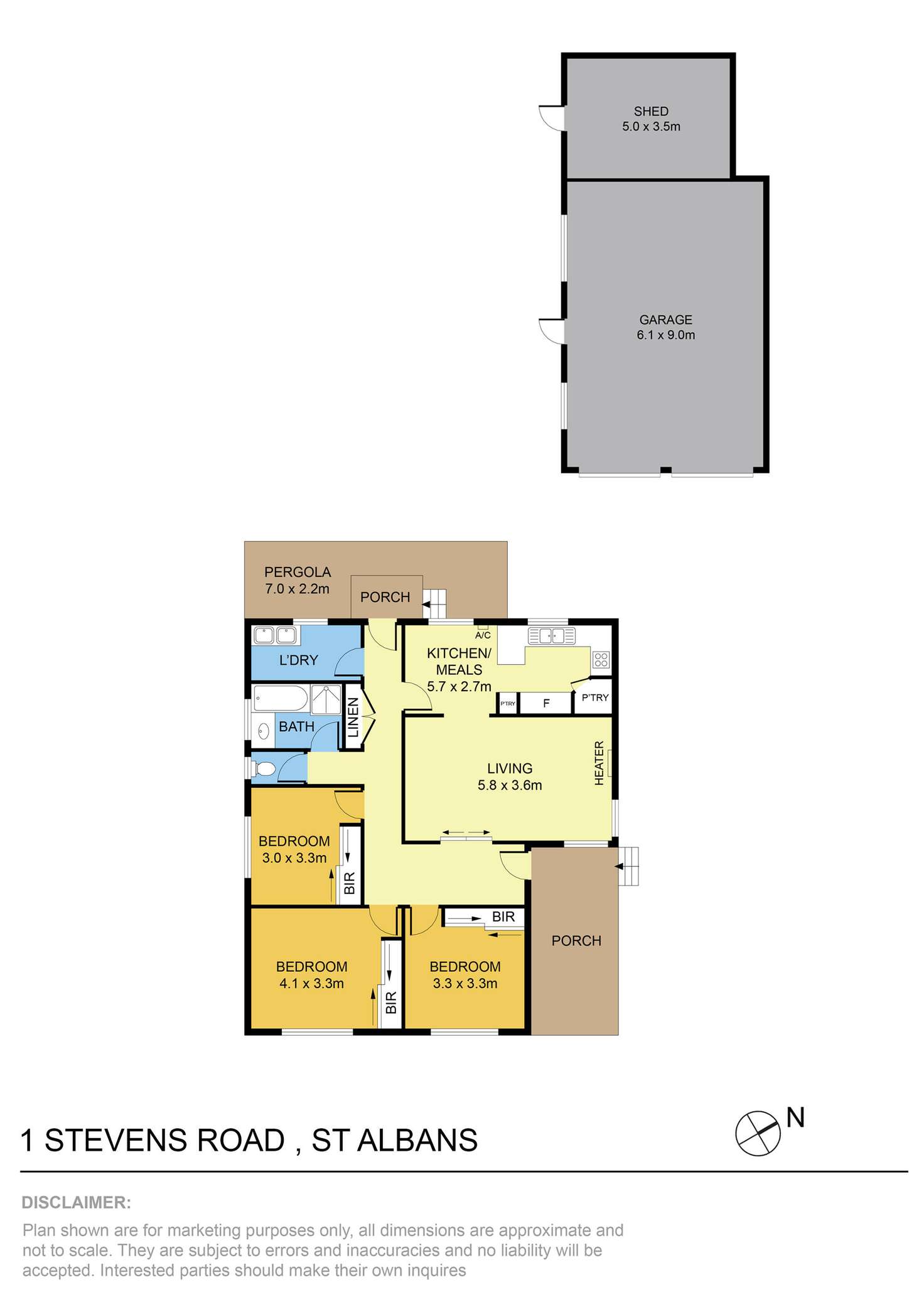 Floorplan of Homely house listing, 1 Stevens Road, St Albans VIC 3021