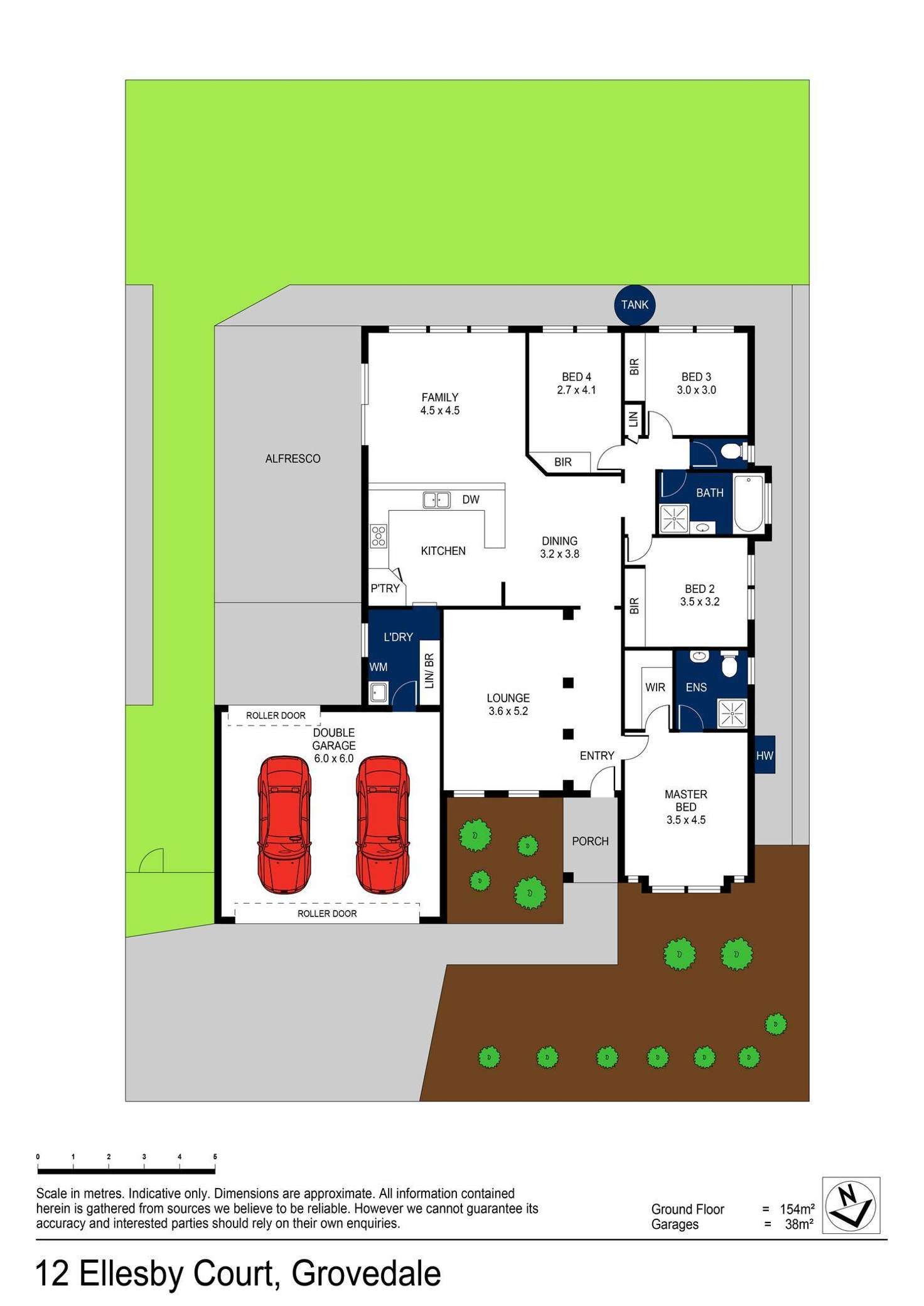 Floorplan of Homely house listing, 12 Ellesby Court, Grovedale VIC 3216