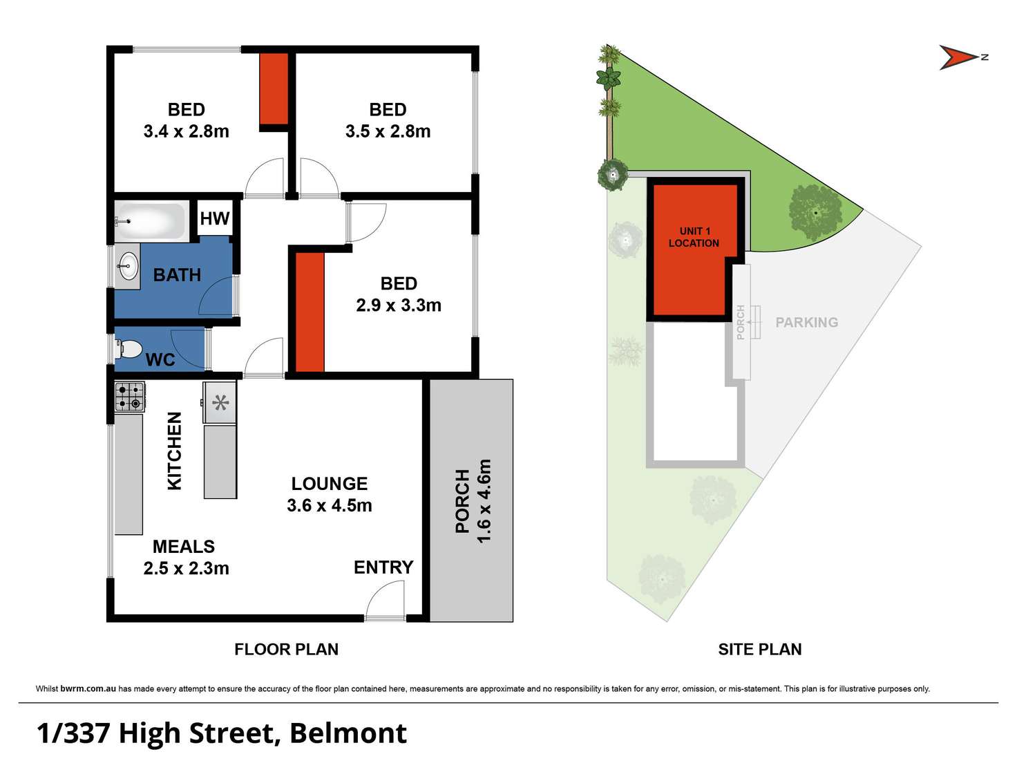 Floorplan of Homely unit listing, 1/337 High Street, Belmont VIC 3216