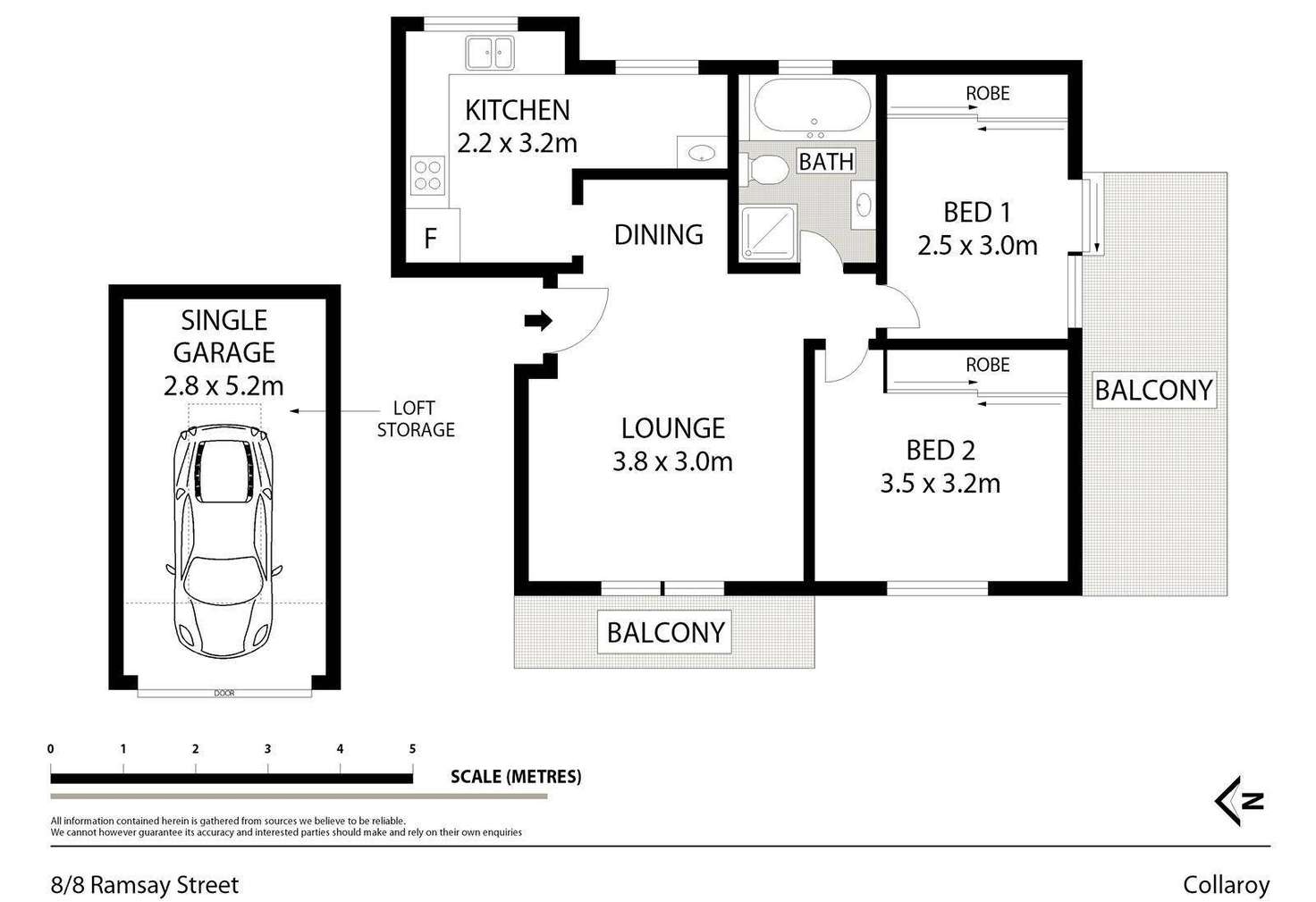 Floorplan of Homely unit listing, 8/8 Ramsay Street, Collaroy NSW 2097
