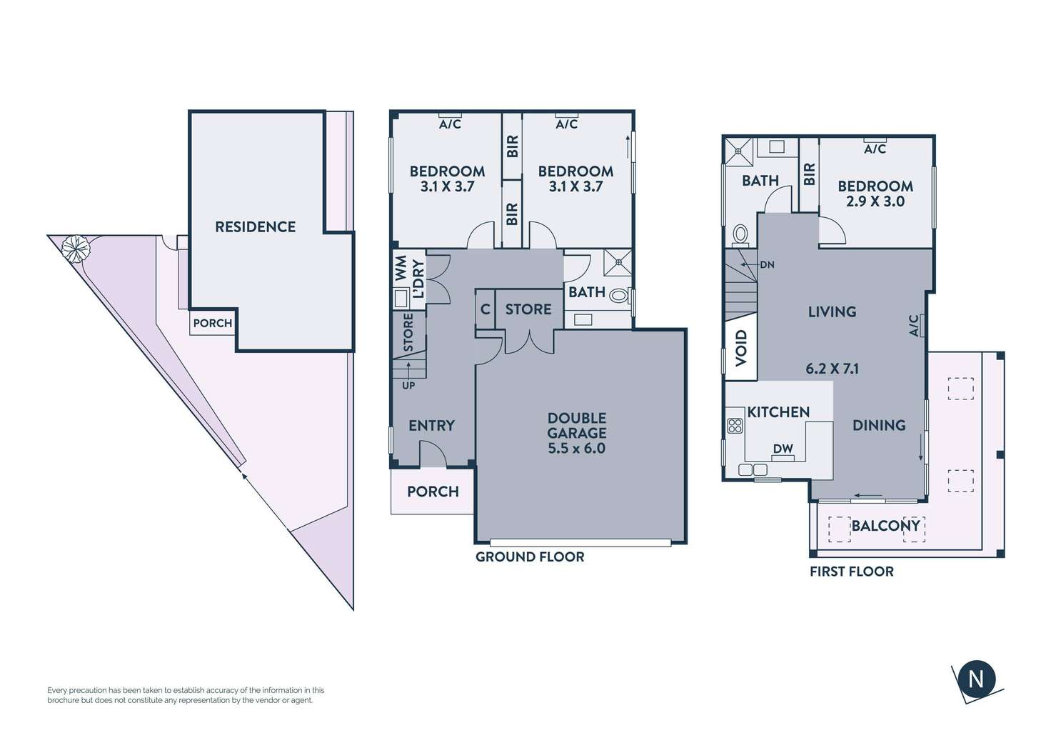 Floorplan of Homely townhouse listing, 1/1A Hamilton Street, Alphington VIC 3078