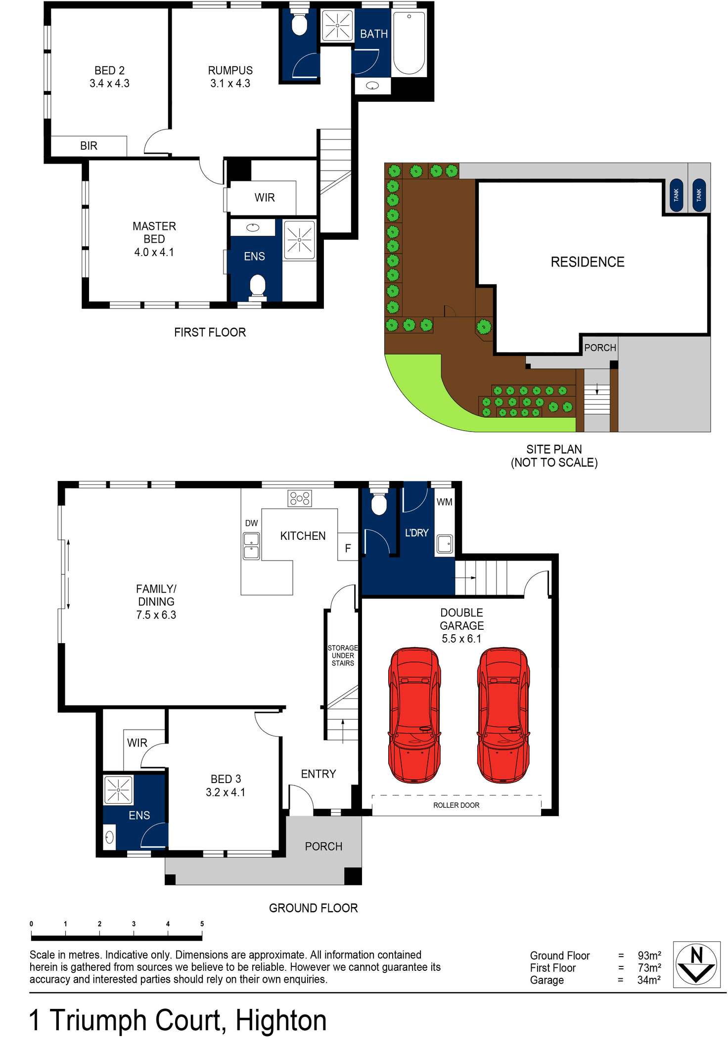 Floorplan of Homely townhouse listing, 1/1 Triumph Court, Highton VIC 3216
